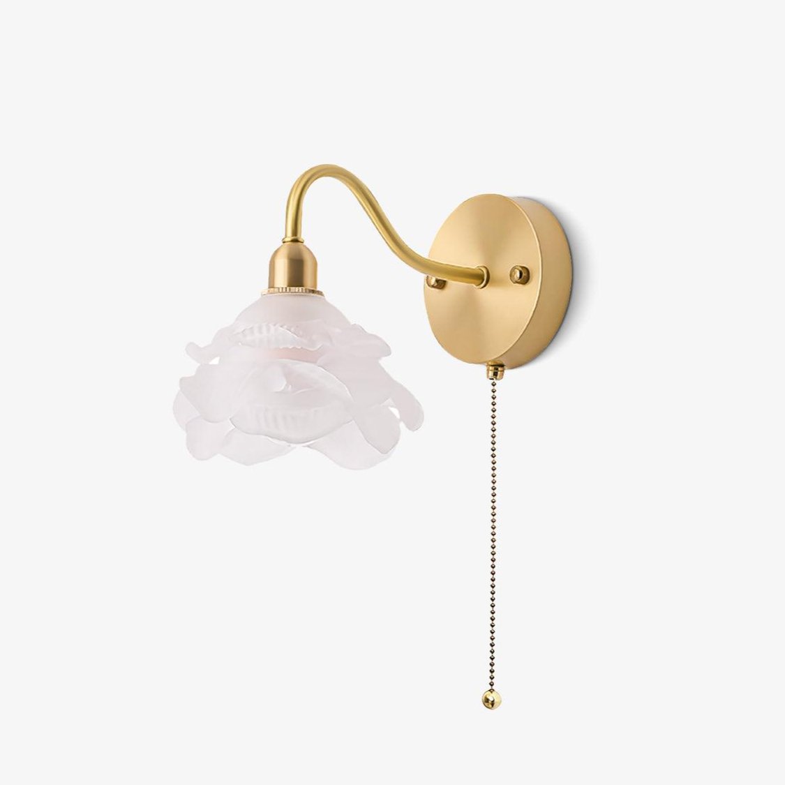 Cove Nordic Art Rose Brass Glass Wall Light - Letslighting