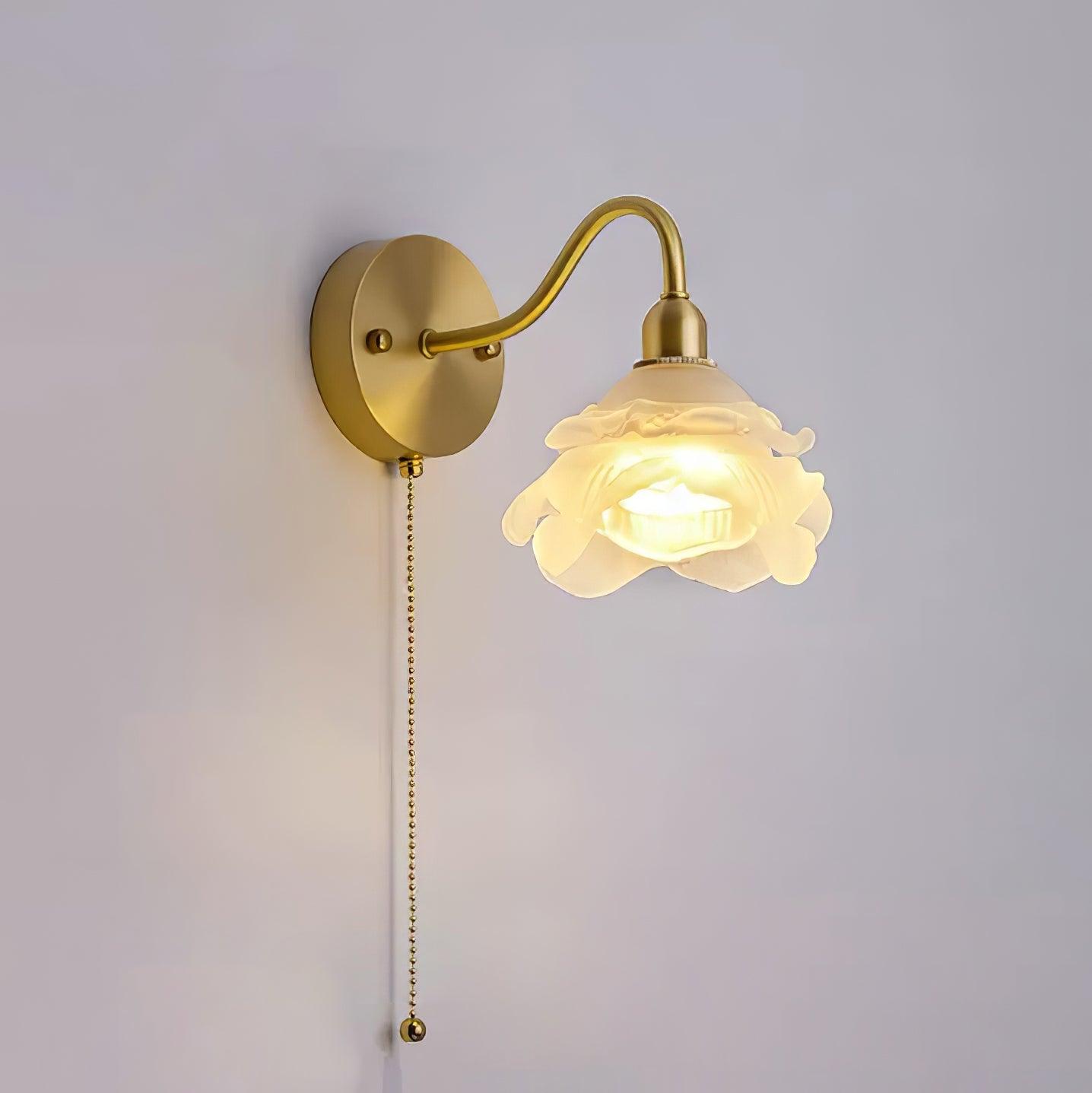 Cove Nordic Art Rose Brass Glass Wall Light - Letslighting
