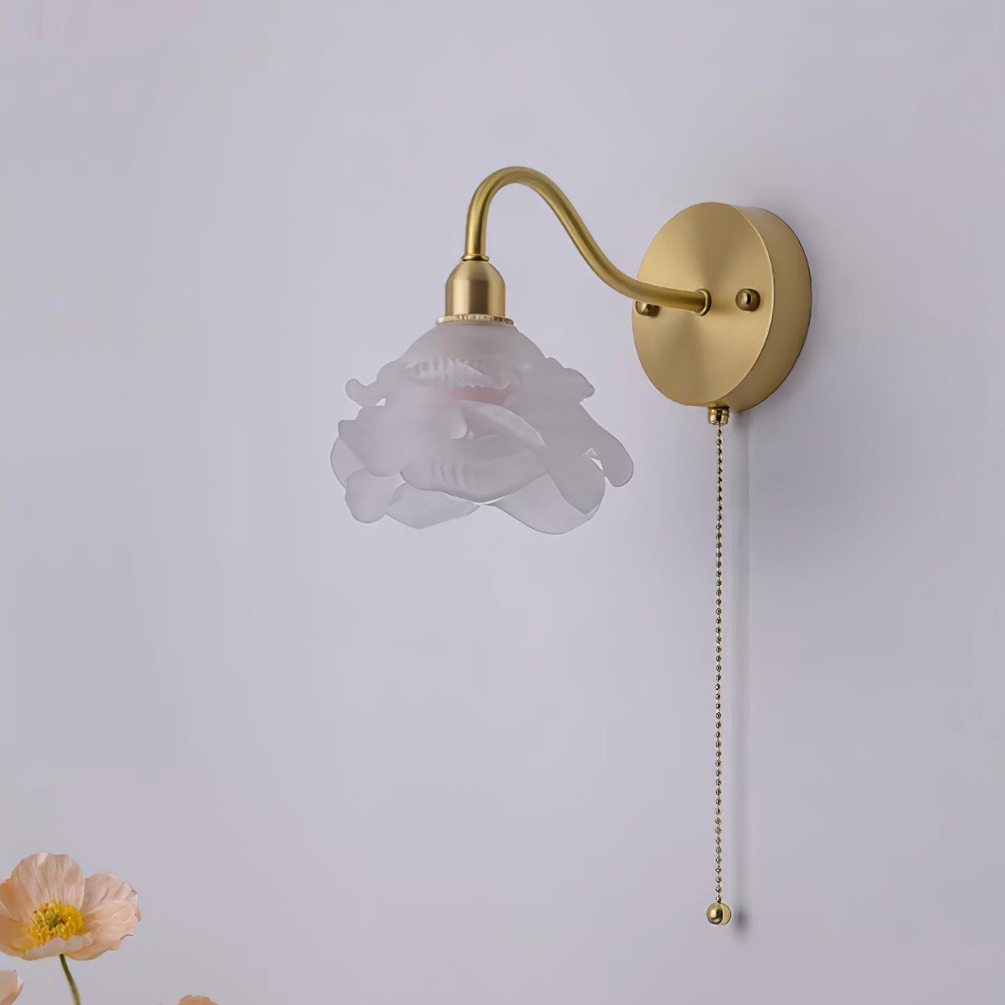 Cove Nordic Art Rose Brass Glass Wall Light - Letslighting