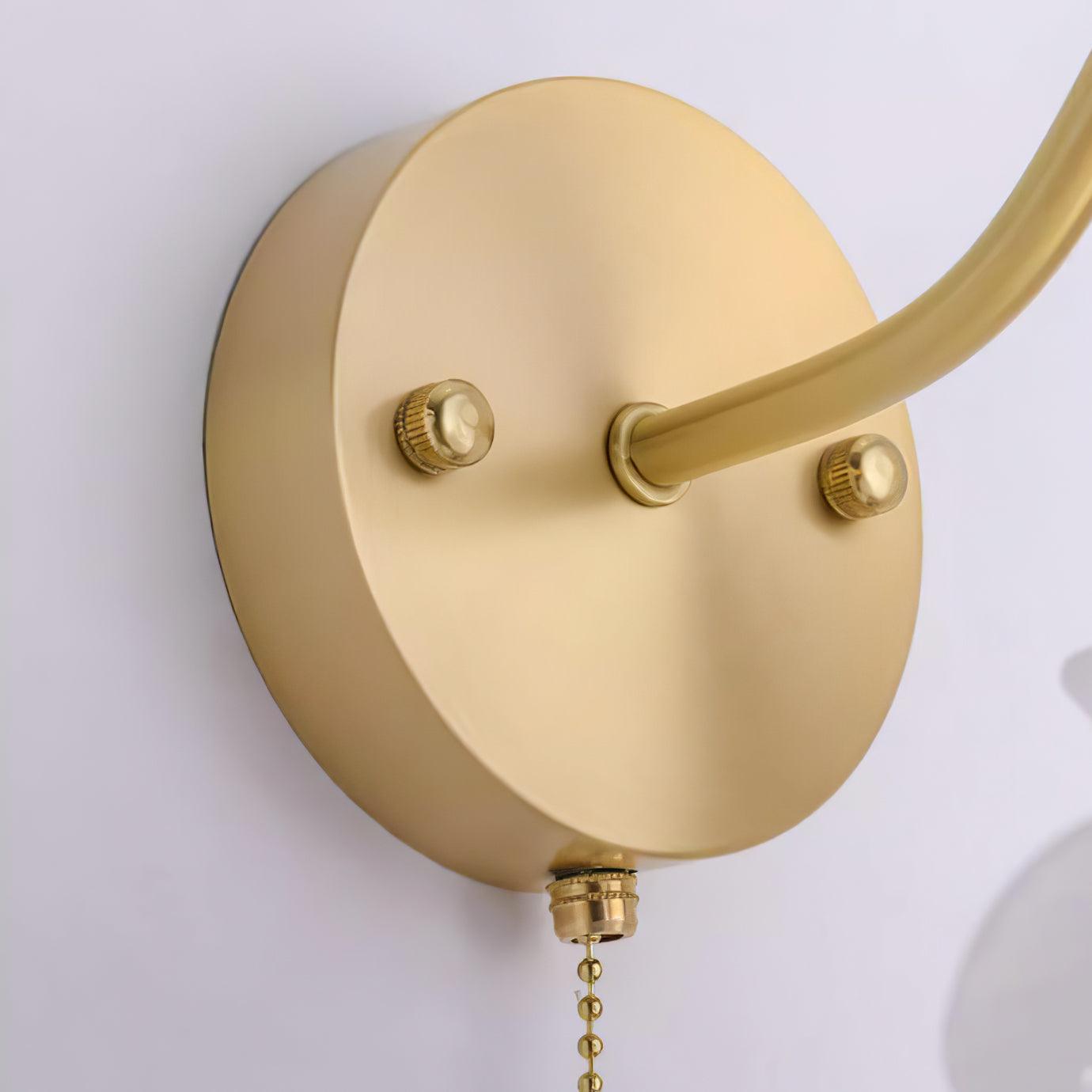 Cove Nordic Art Rose Brass Glass Wall Light - Letslighting