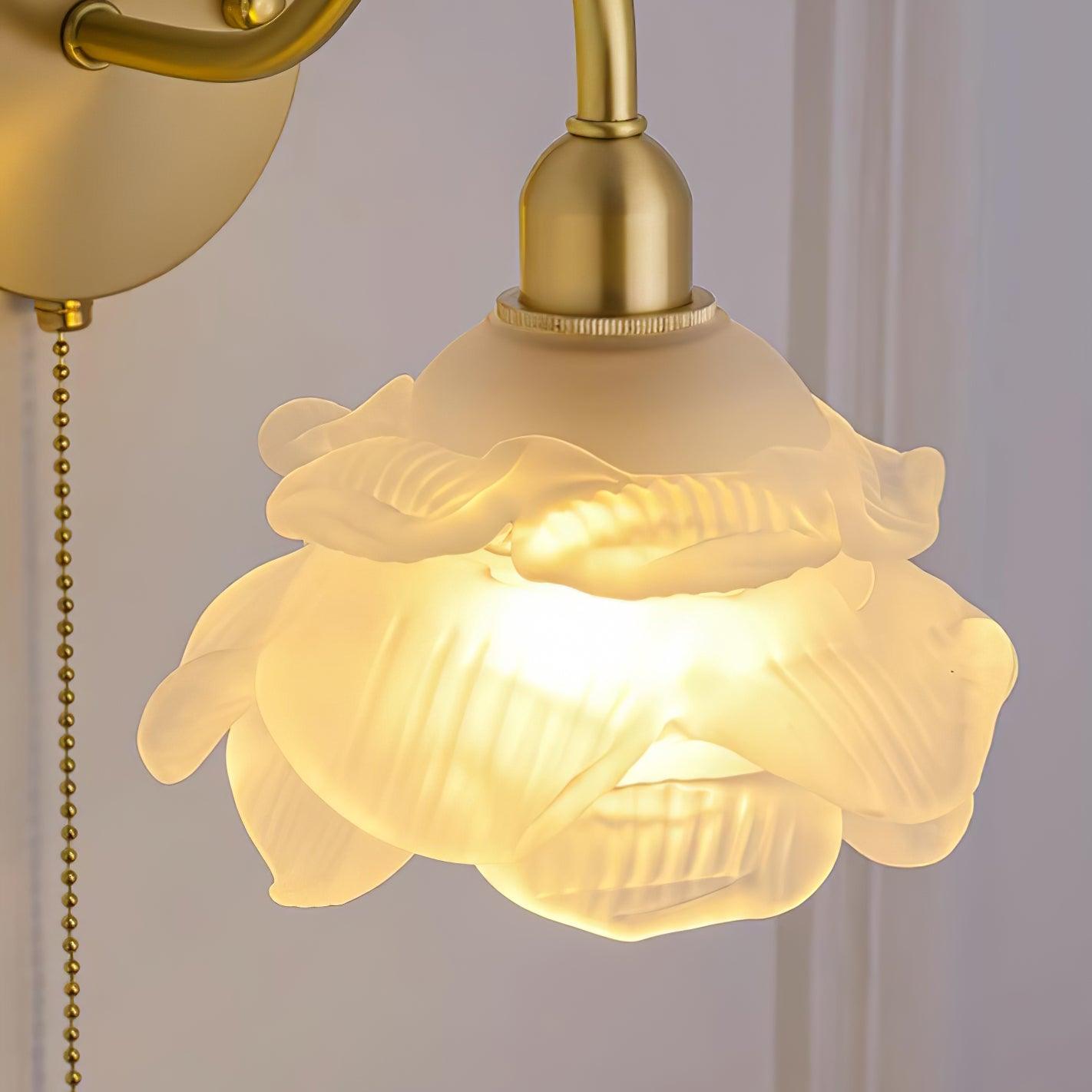 Cove Nordic Art Rose Brass Glass Wall Light - Letslighting