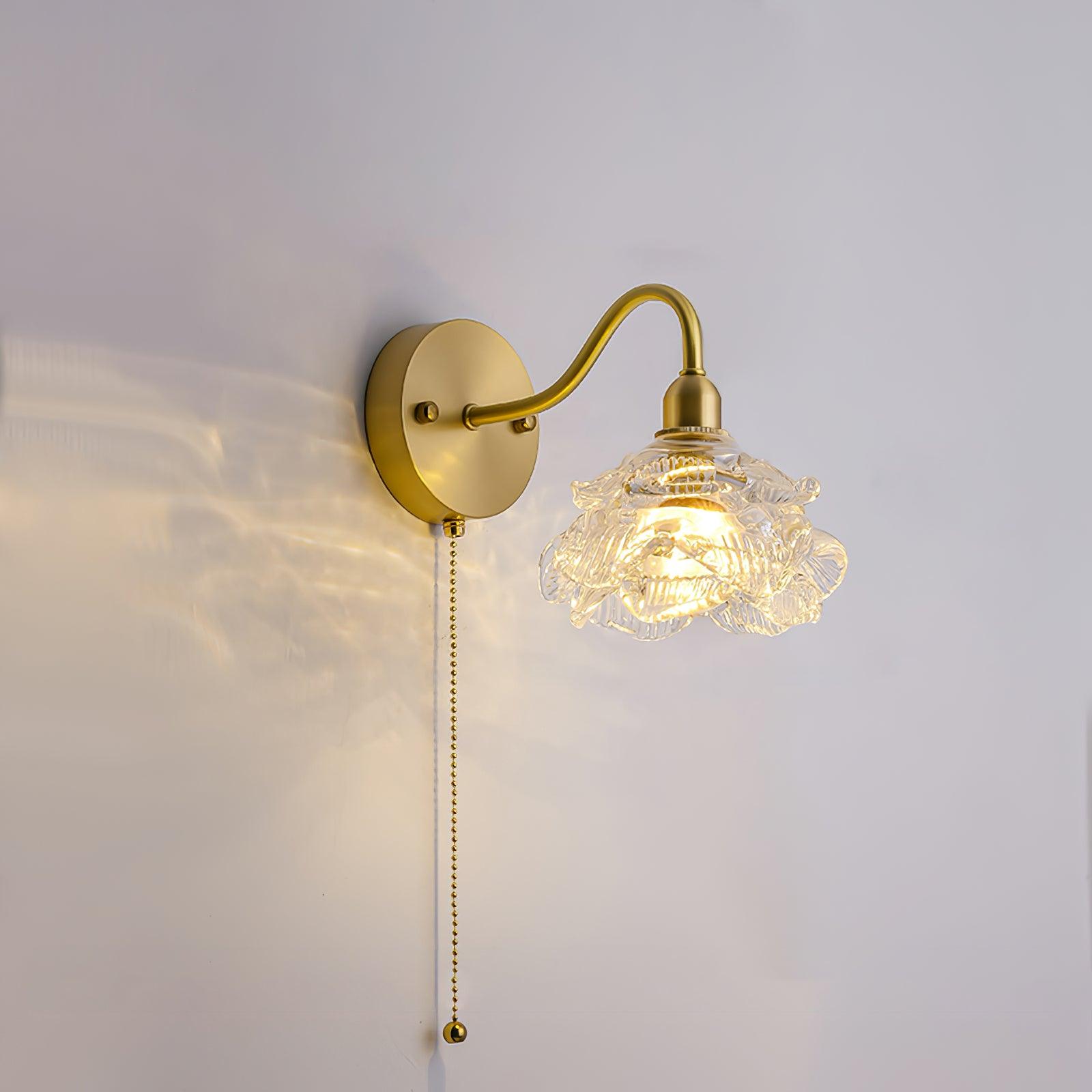 Cove Nordic Art Rose Brass Glass Wall Light - Letslighting