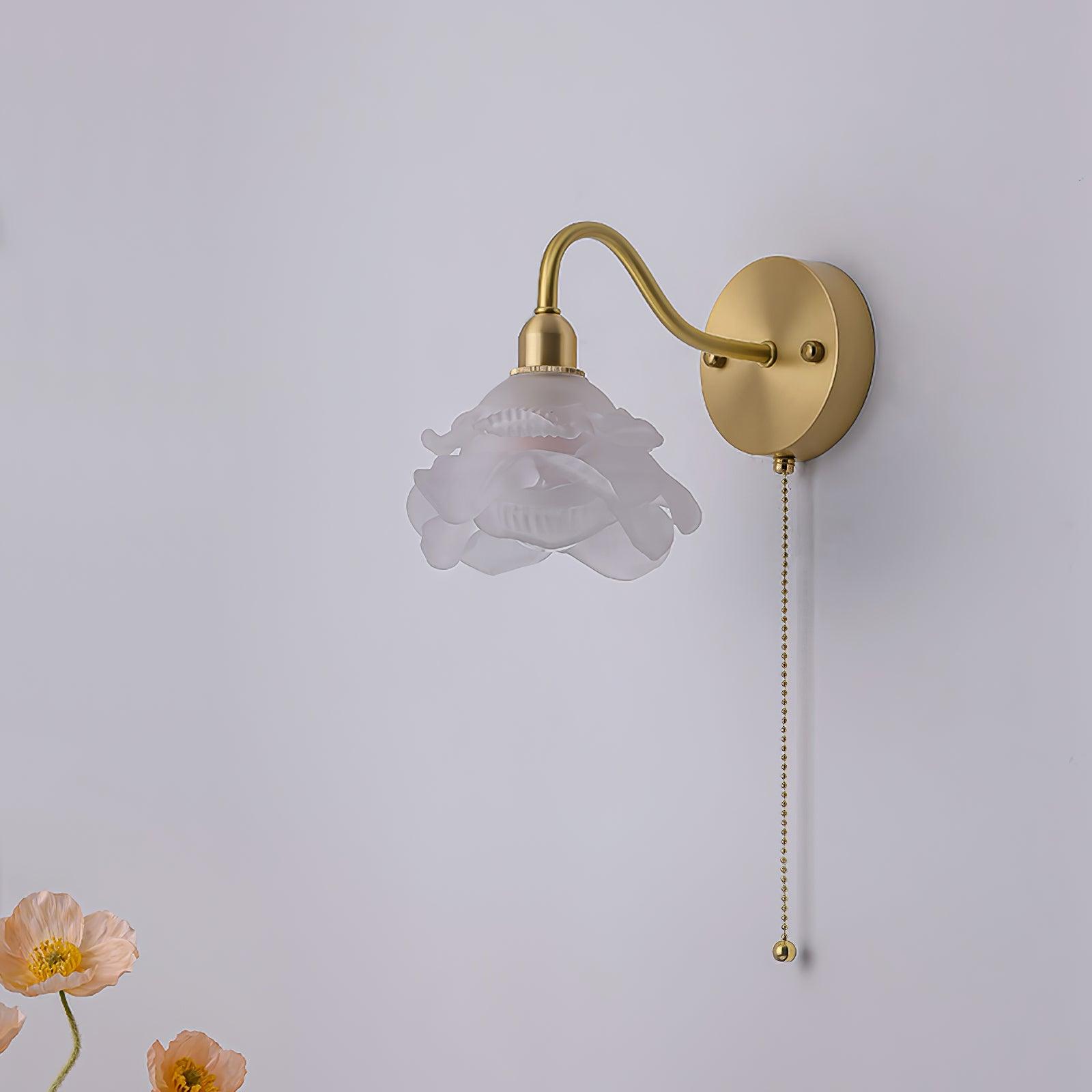 Cove Nordic Art Rose Brass Glass Wall Light - Letslighting