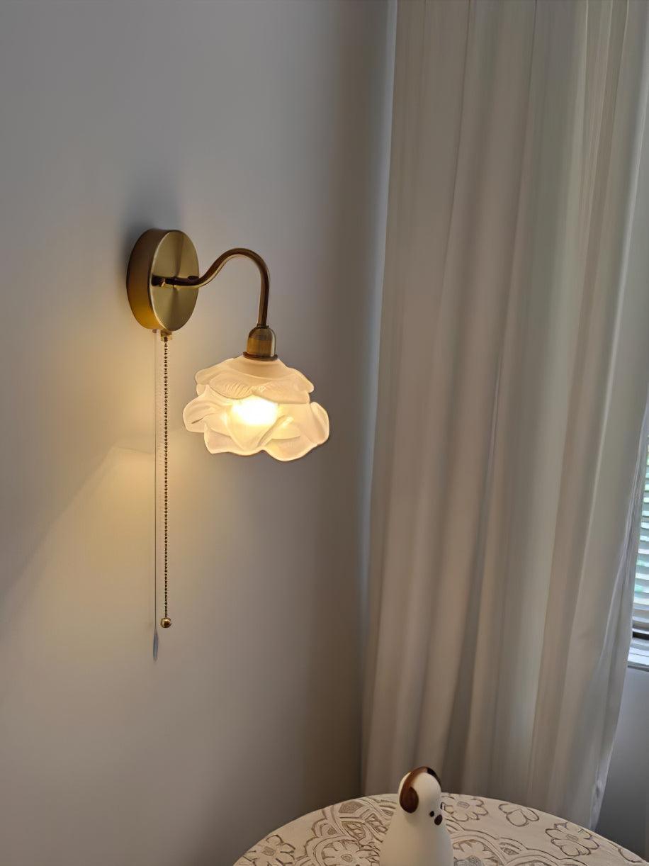 Cove Nordic Art Rose Brass Glass Wall Light - Letslighting