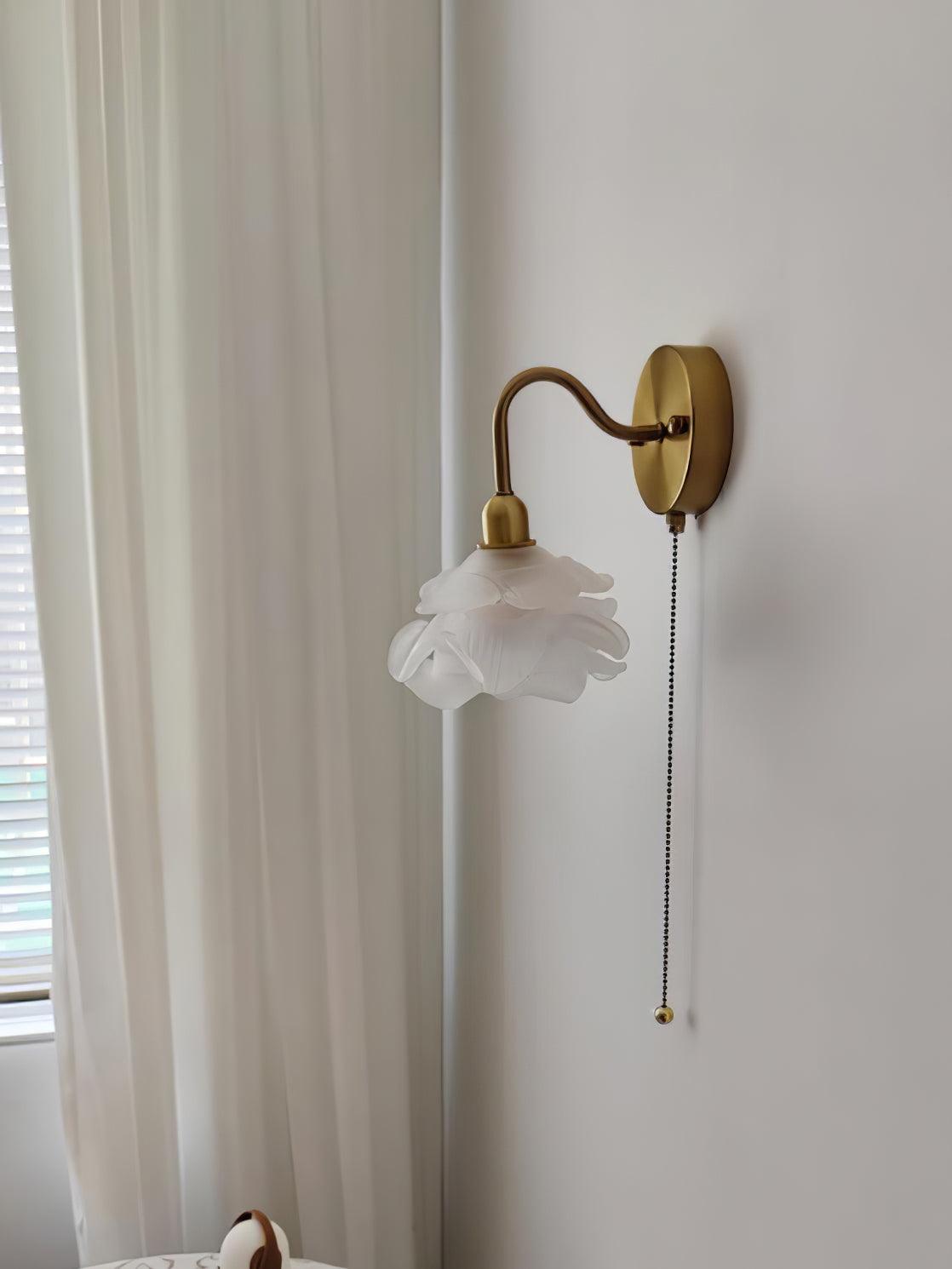 Cove Nordic Art Rose Brass Glass Wall Light - Letslighting