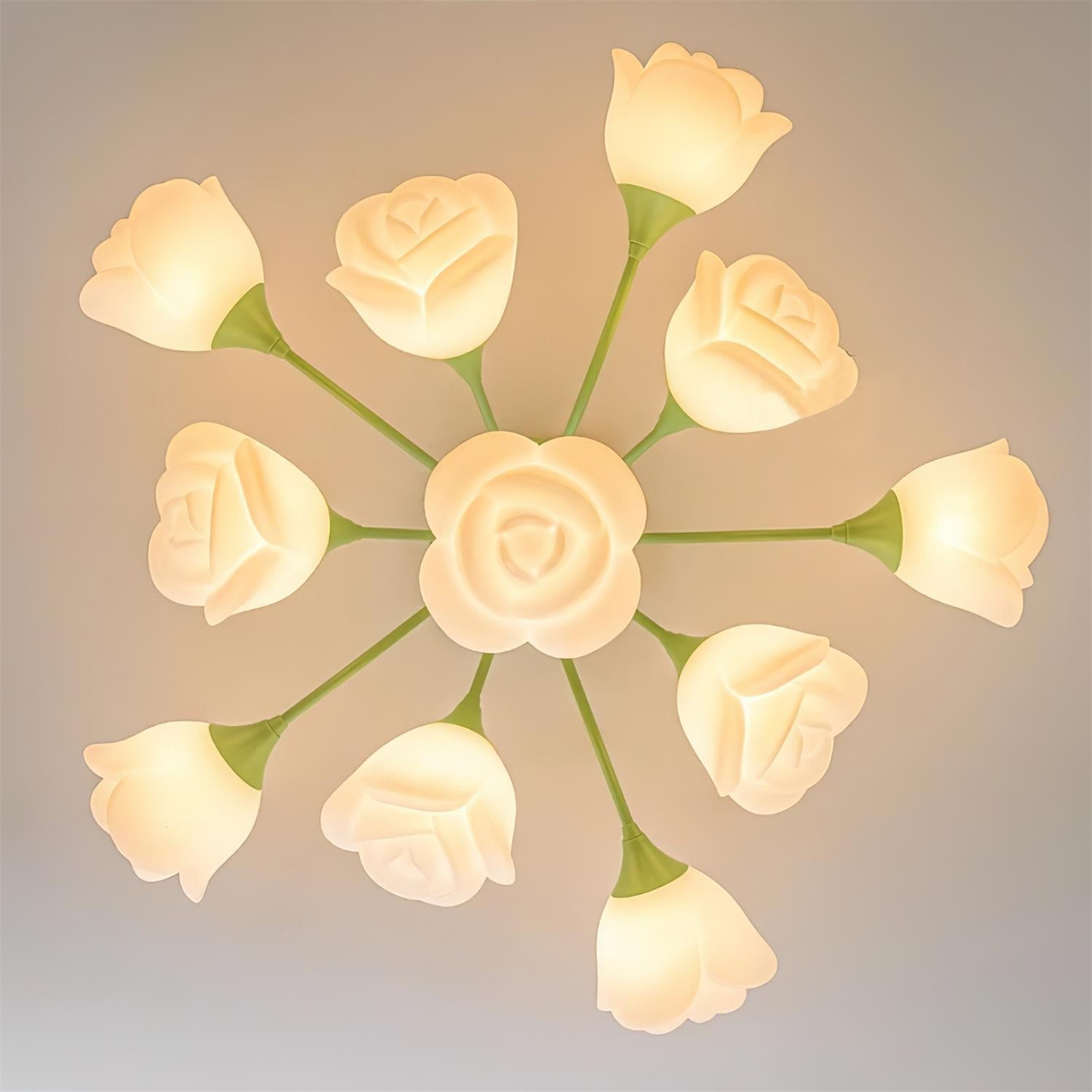 Rose Ceiling Lamp Floral Shade Romantic Glow - Letslighting