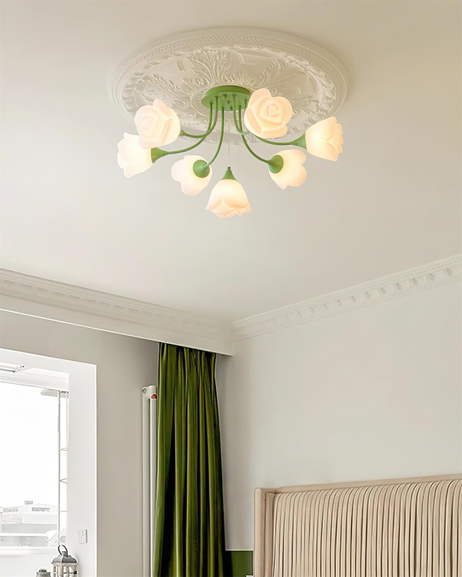 Rose Ceiling Lamp Floral Shade Romantic Glow - Letslighting