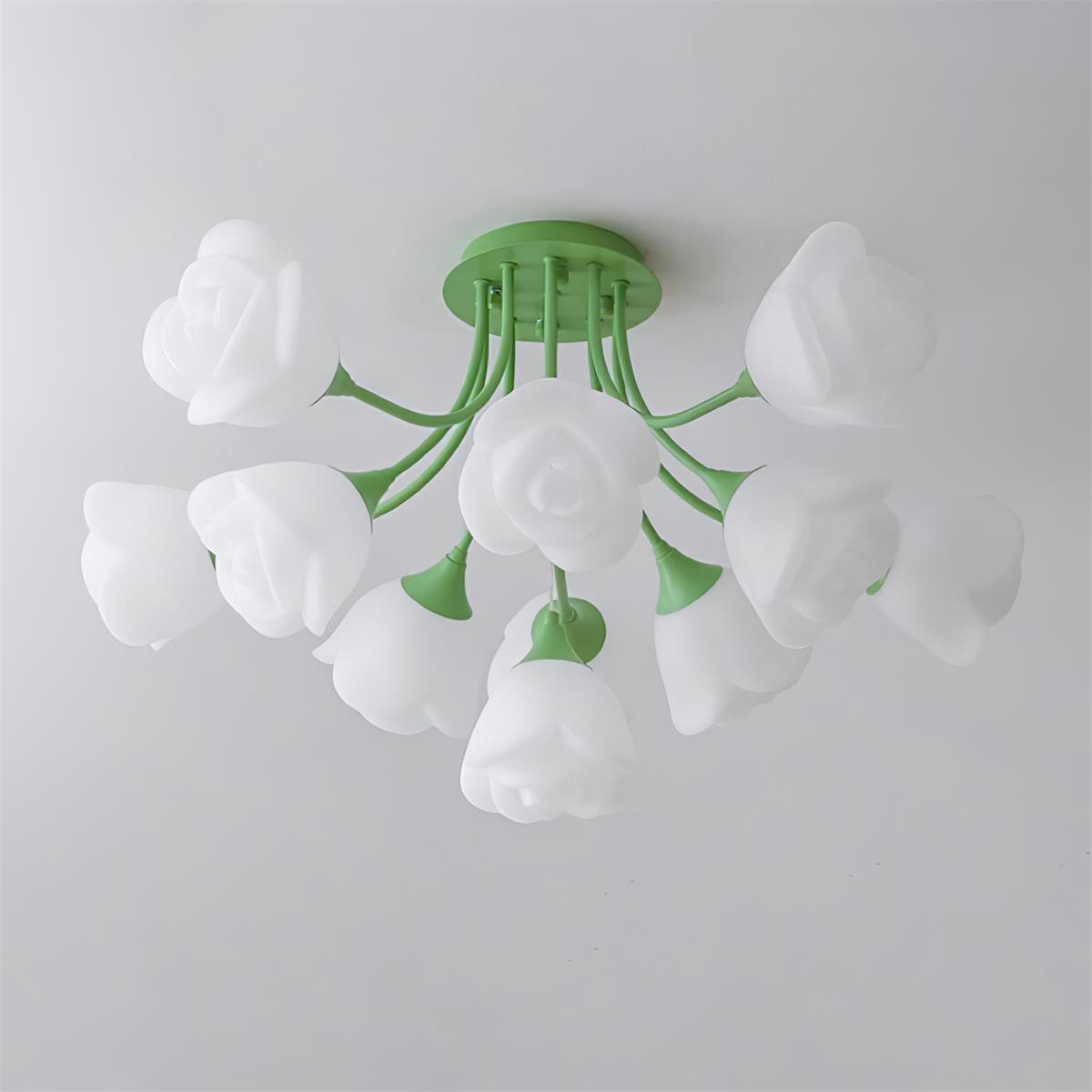 Rose Ceiling Lamp Floral Shade Romantic Glow - Letslighting