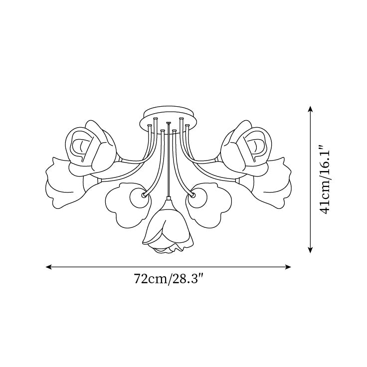 Rose Ceiling Lamp Floral Shade Romantic Glow - Letslighting
