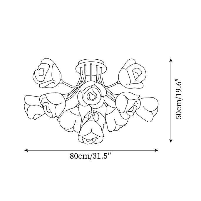 Rose Ceiling Lamp Floral Shade Romantic Glow - Letslighting