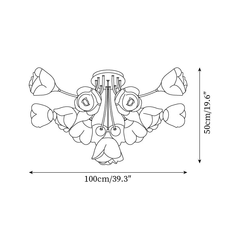 Rose Ceiling Lamp Floral Shade Romantic Glow - Letslighting