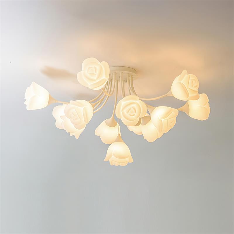 Rose Ceiling Lamp Floral Shade Romantic Glow - Letslighting