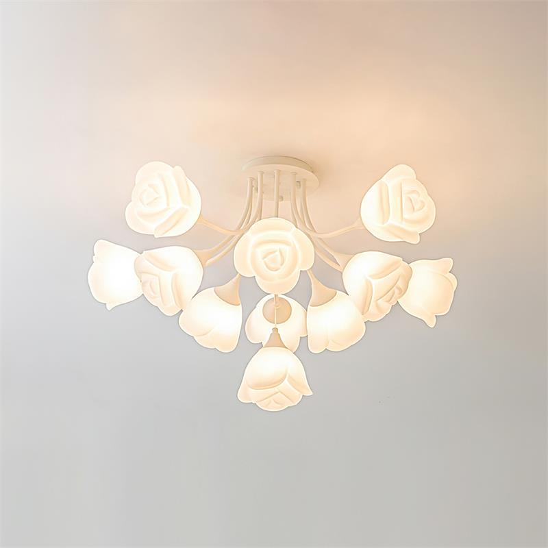Rose Ceiling Lamp Floral Shade Romantic Glow - Letslighting