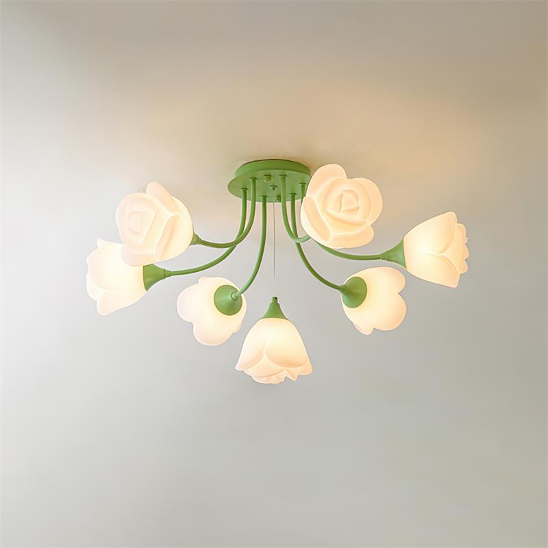 Rose Ceiling Lamp Floral Shade Romantic Glow - Letslighting