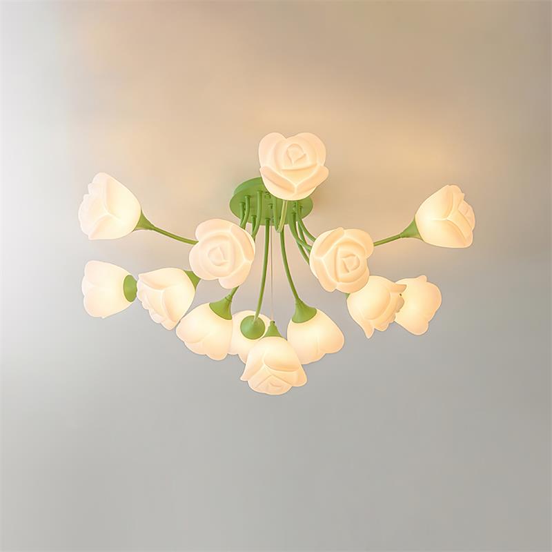 Rose Ceiling Lamp Floral Shade Romantic Glow - Letslighting