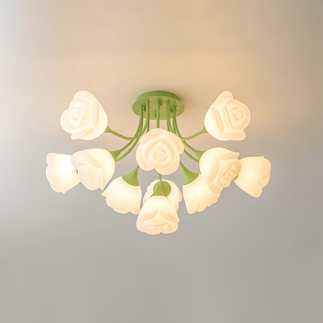 Rose Ceiling Lamp Floral Shade Romantic Glow - Letslighting