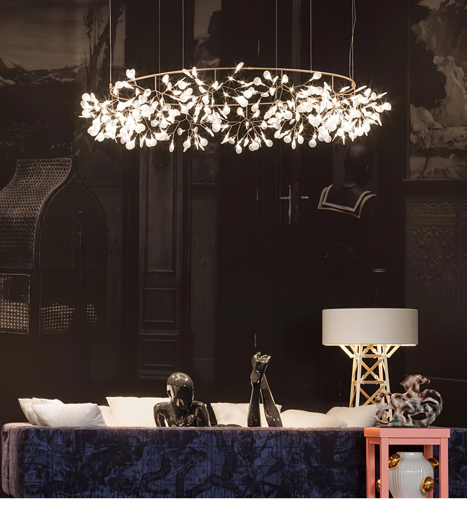 Lustra Chandelier Rose Gold Firefly LED Branch - Letslighting