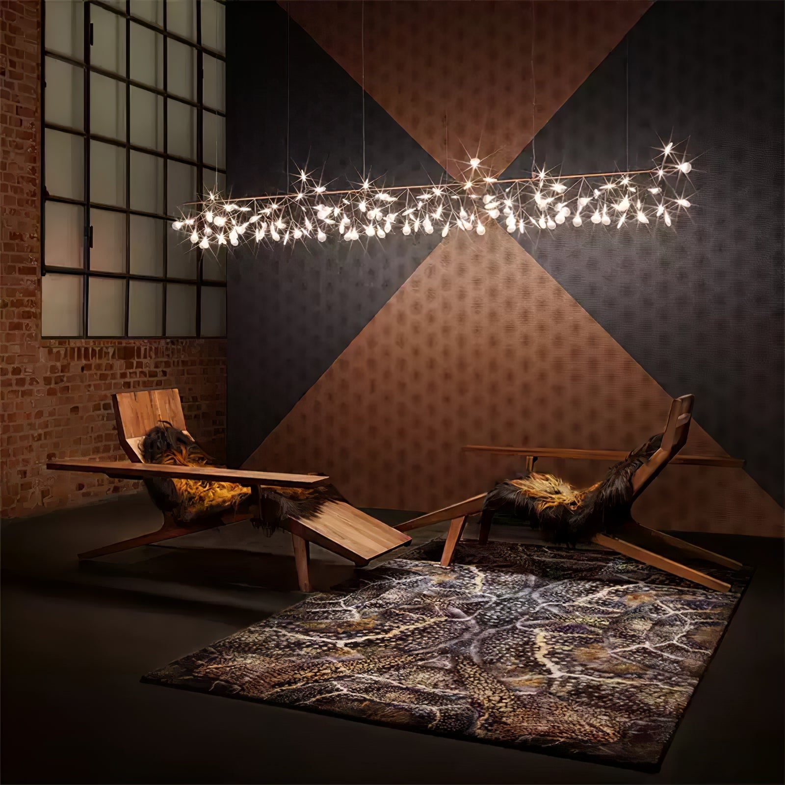 Lustra Chandelier Rose Gold Firefly LED Branch - Letslighting