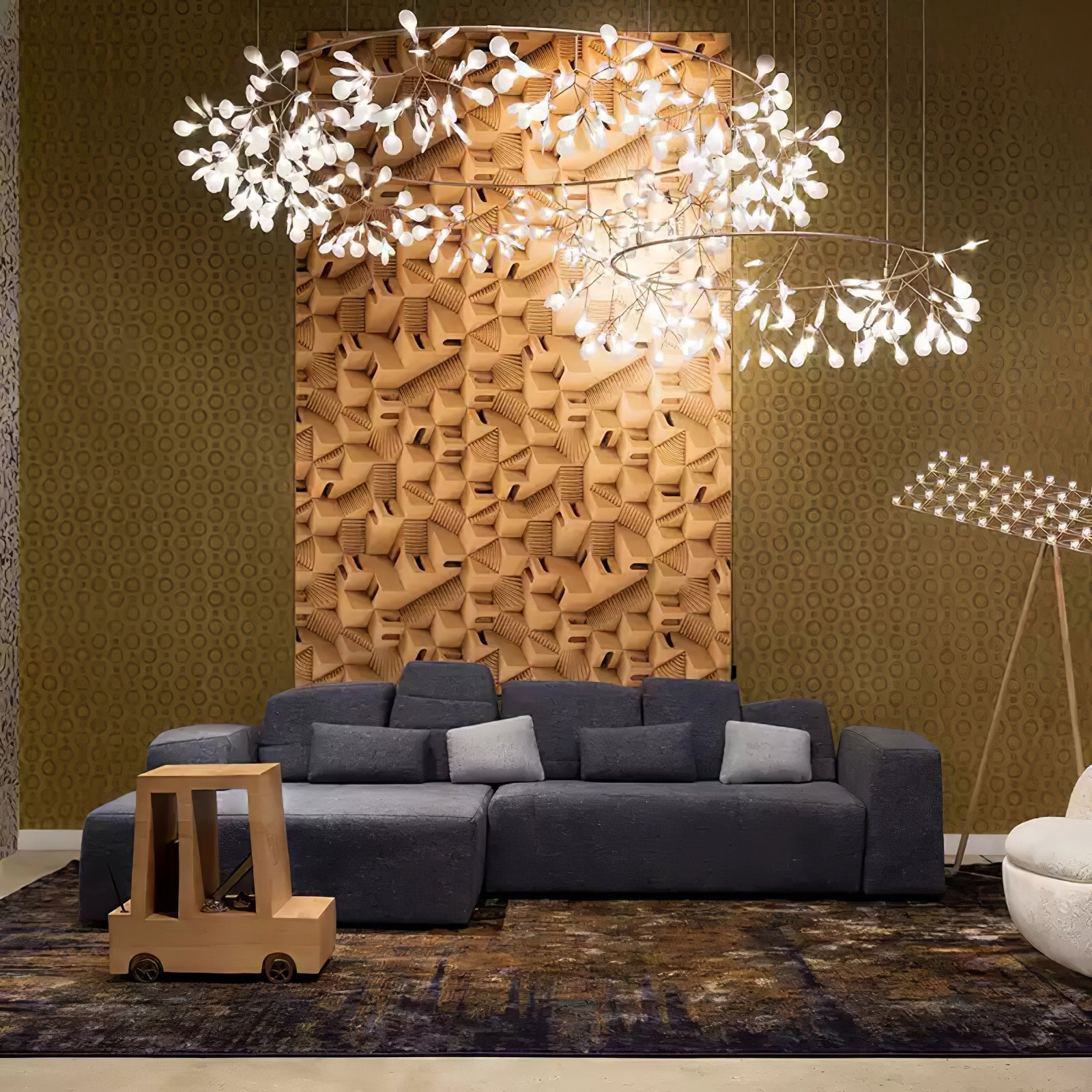 Lustra Chandelier Rose Gold Firefly LED Branch - Letslighting