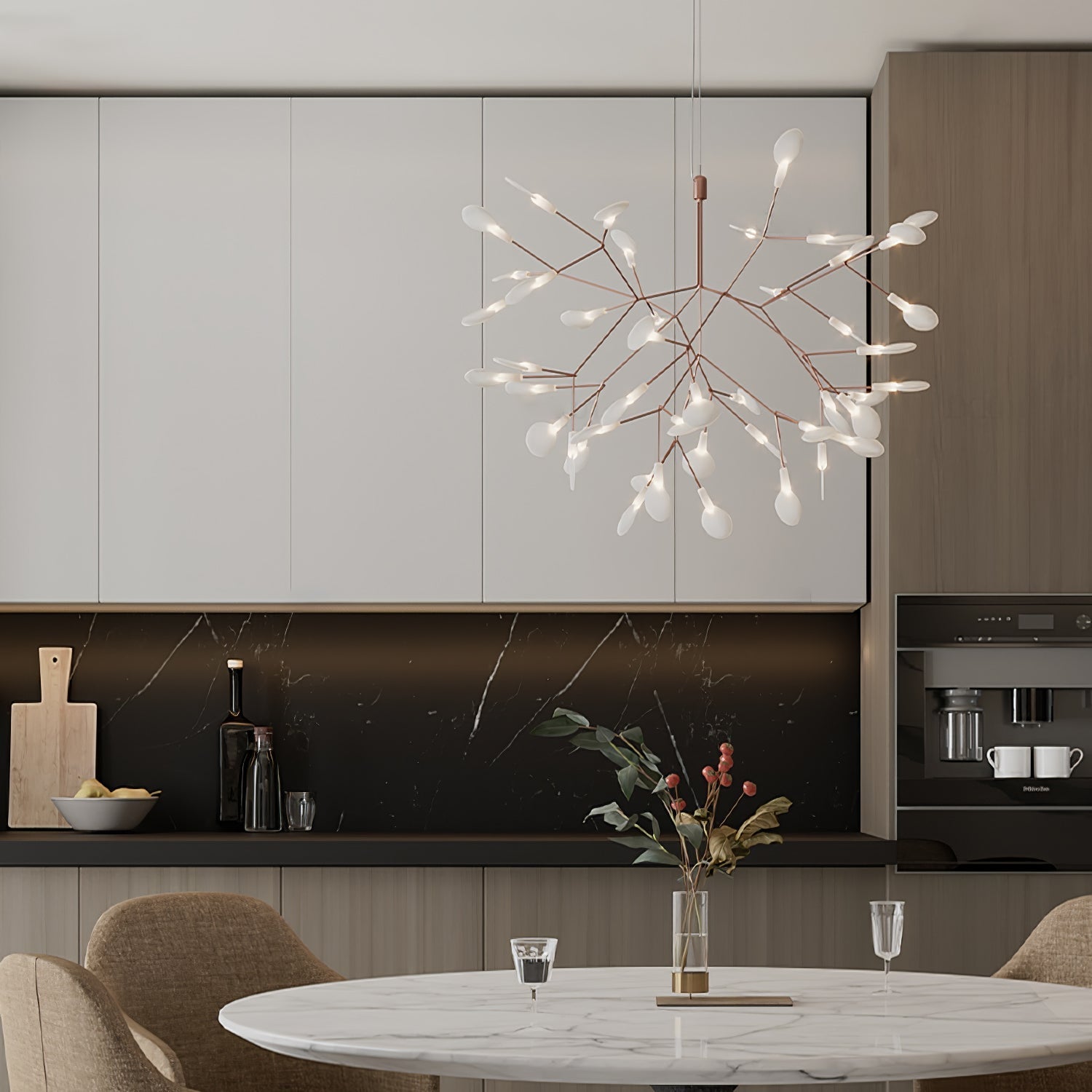 Lustra Chandelier Rose Gold Firefly LED Branch - Letslighting