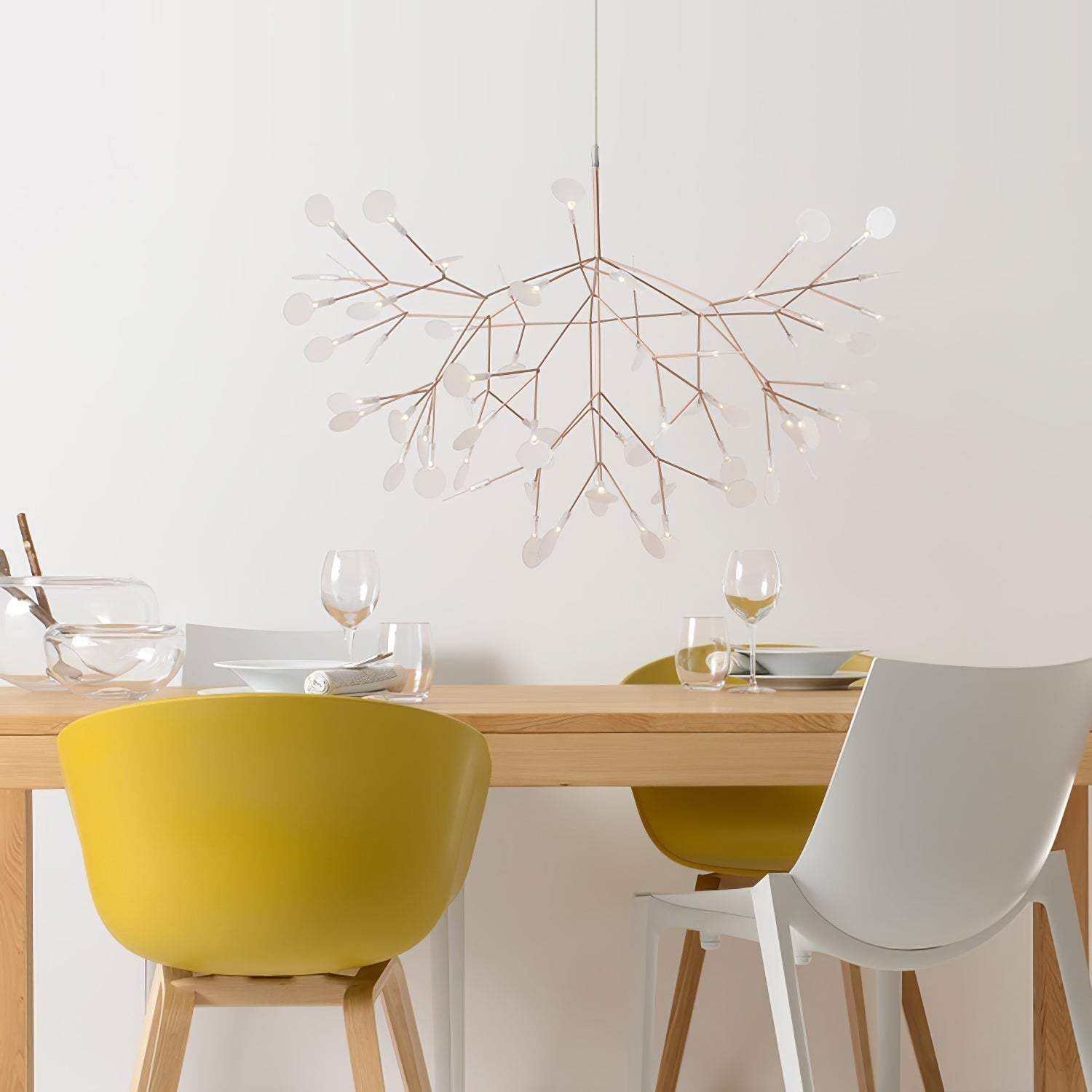 Lustra Chandelier Rose Gold Firefly LED Branch - Letslighting