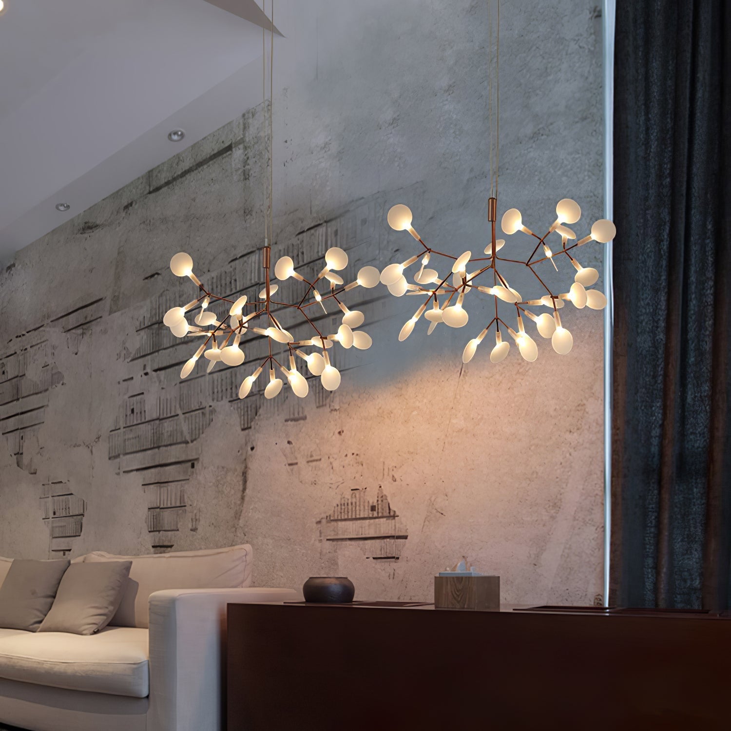 Lustra Chandelier Rose Gold Firefly LED Branch - Letslighting
