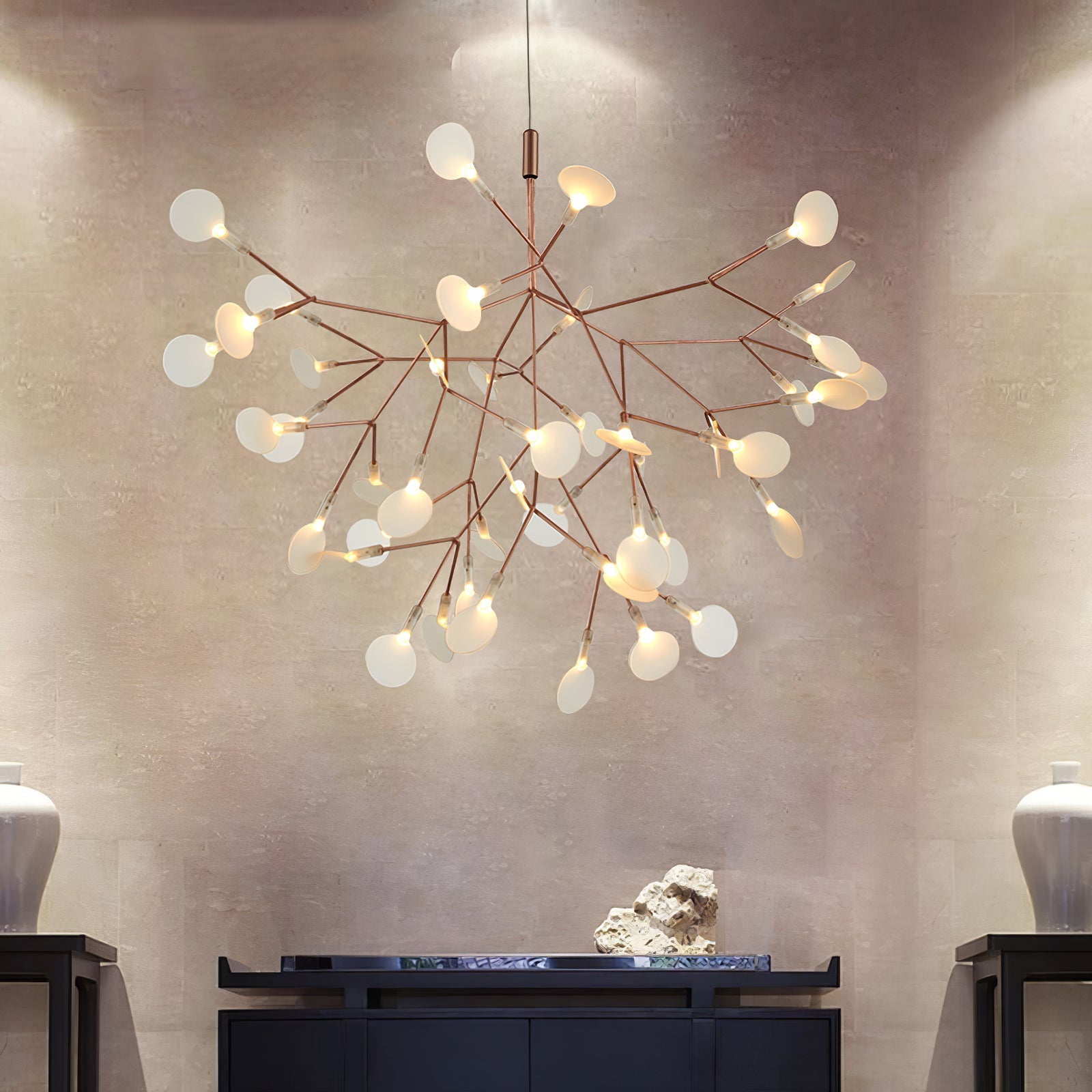 Lustra Chandelier Rose Gold Firefly LED Branch - Letslighting