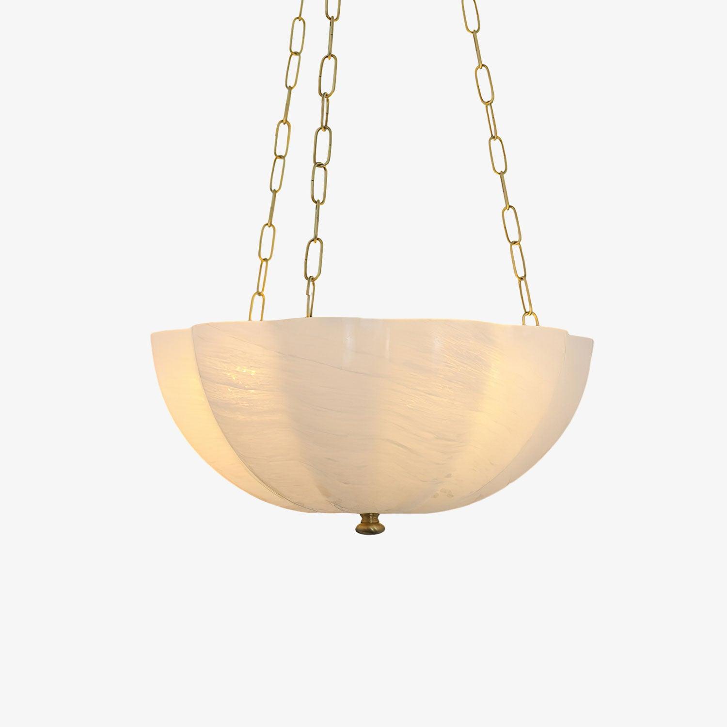 Lustra Chandelier Glass Bowl Brass Chain - Letslighting