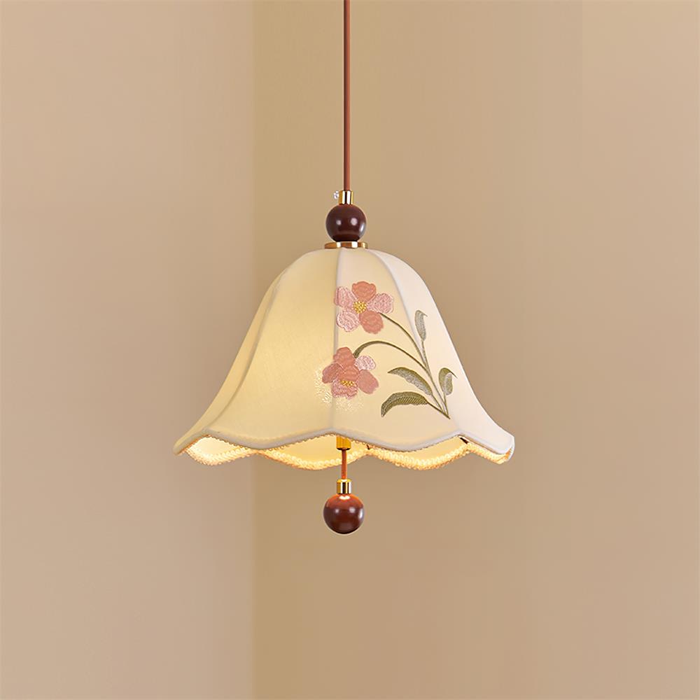 Roselle Pendant Lamp Embroidered Floral Elegance - Letslighting