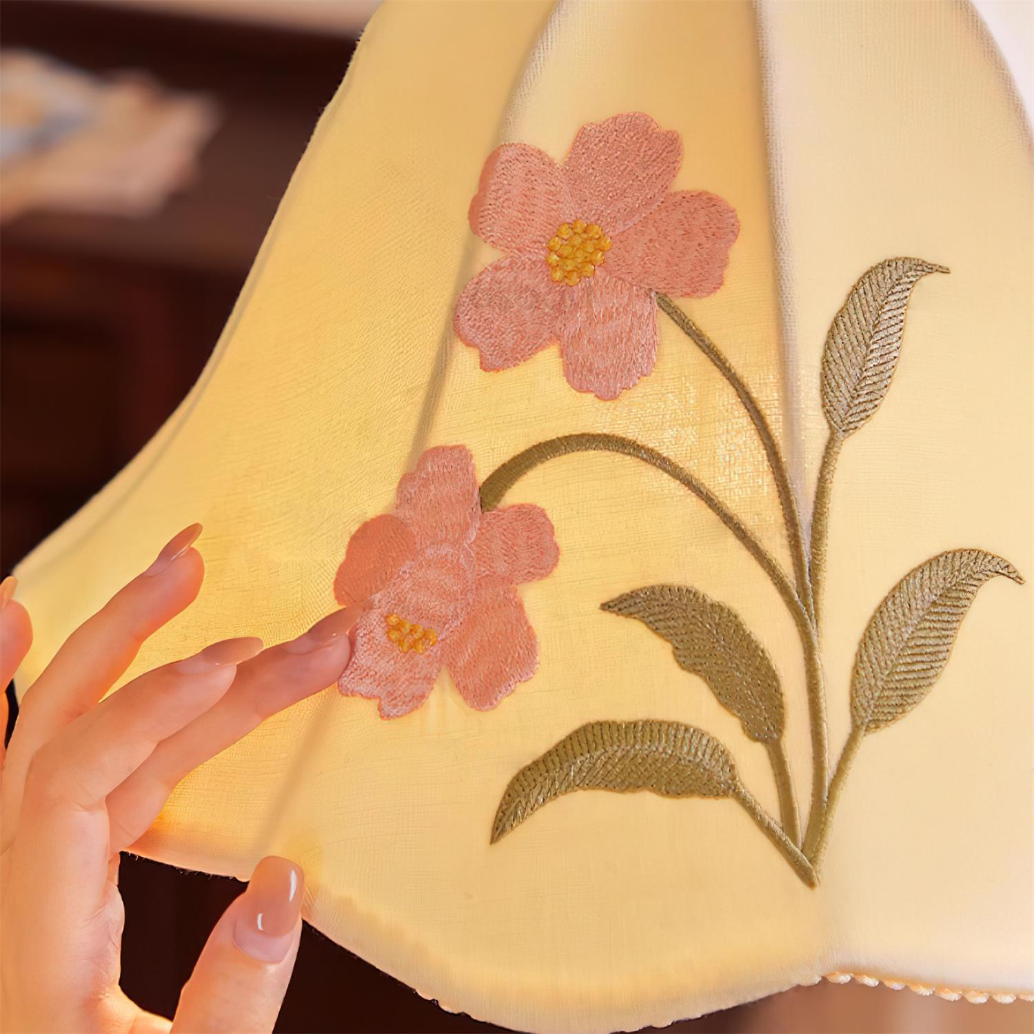 Roselle Pendant Lamp Embroidered Floral Elegance - Letslighting
