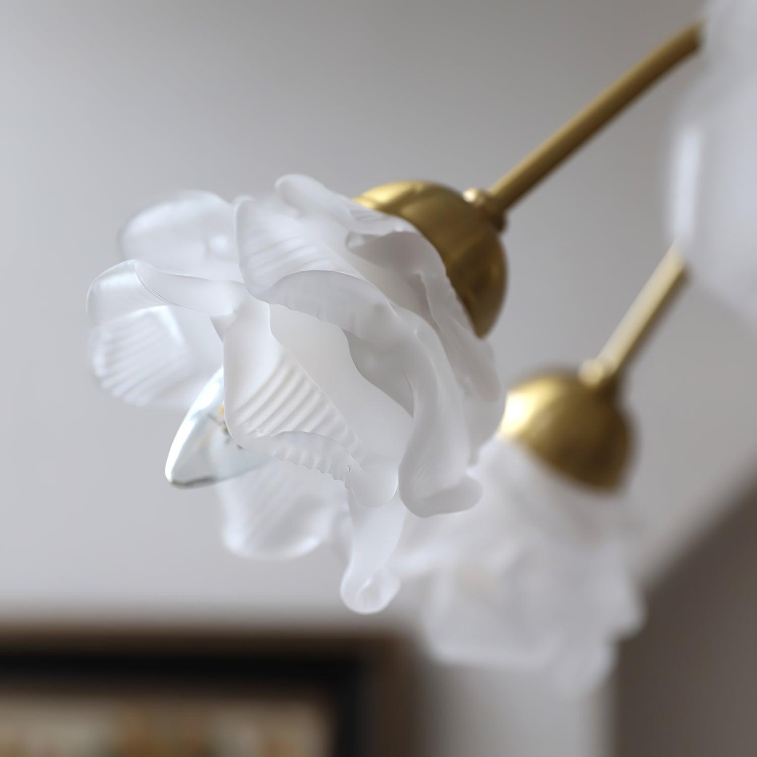 Lustra Chandelier Brass Glass Rose Floral - Letslighting