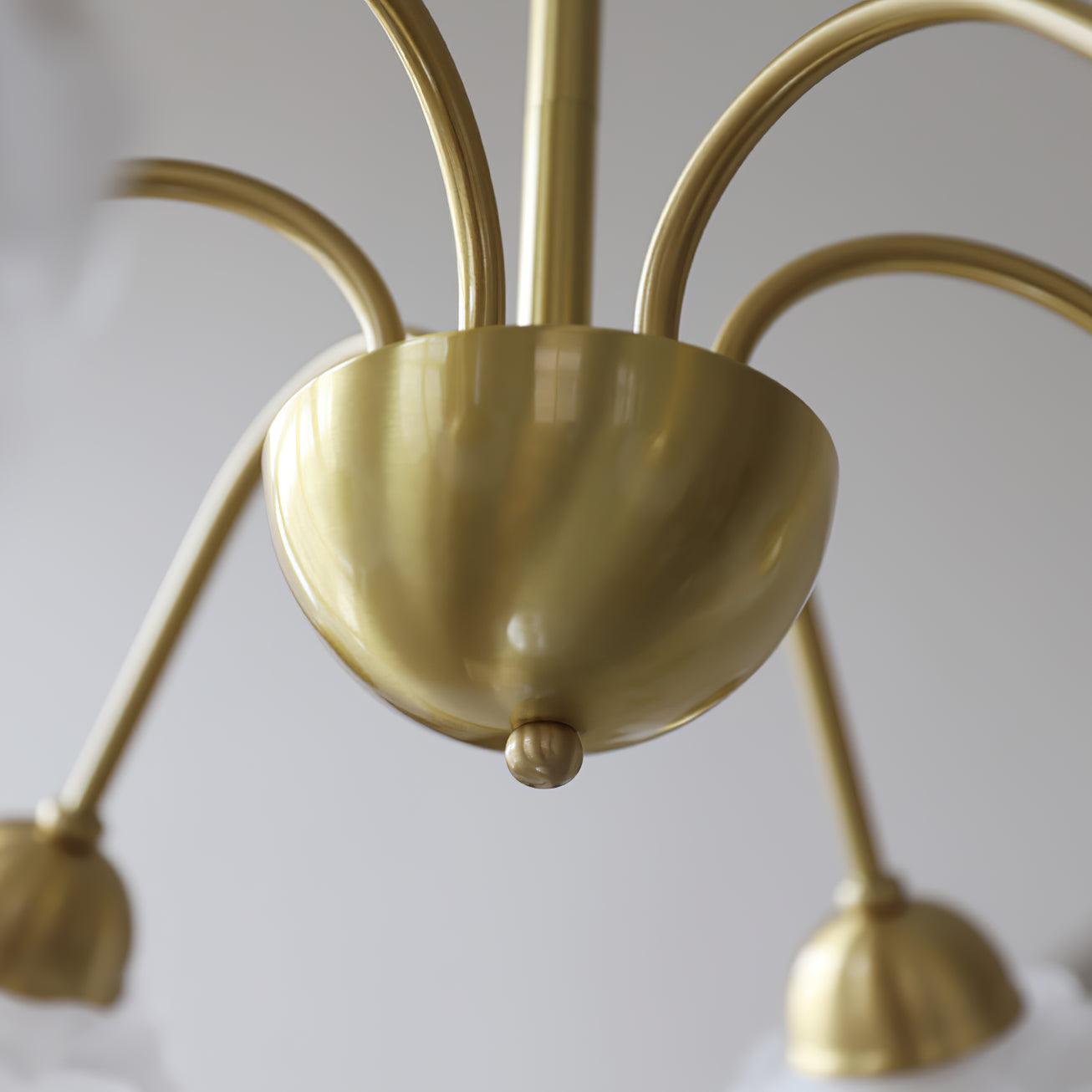 Lustra Chandelier Brass Glass Rose Floral - Letslighting