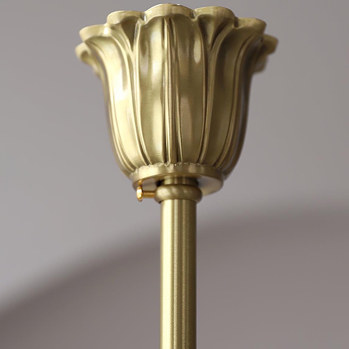 Lustra Chandelier Brass Glass Rose Floral - Letslighting
