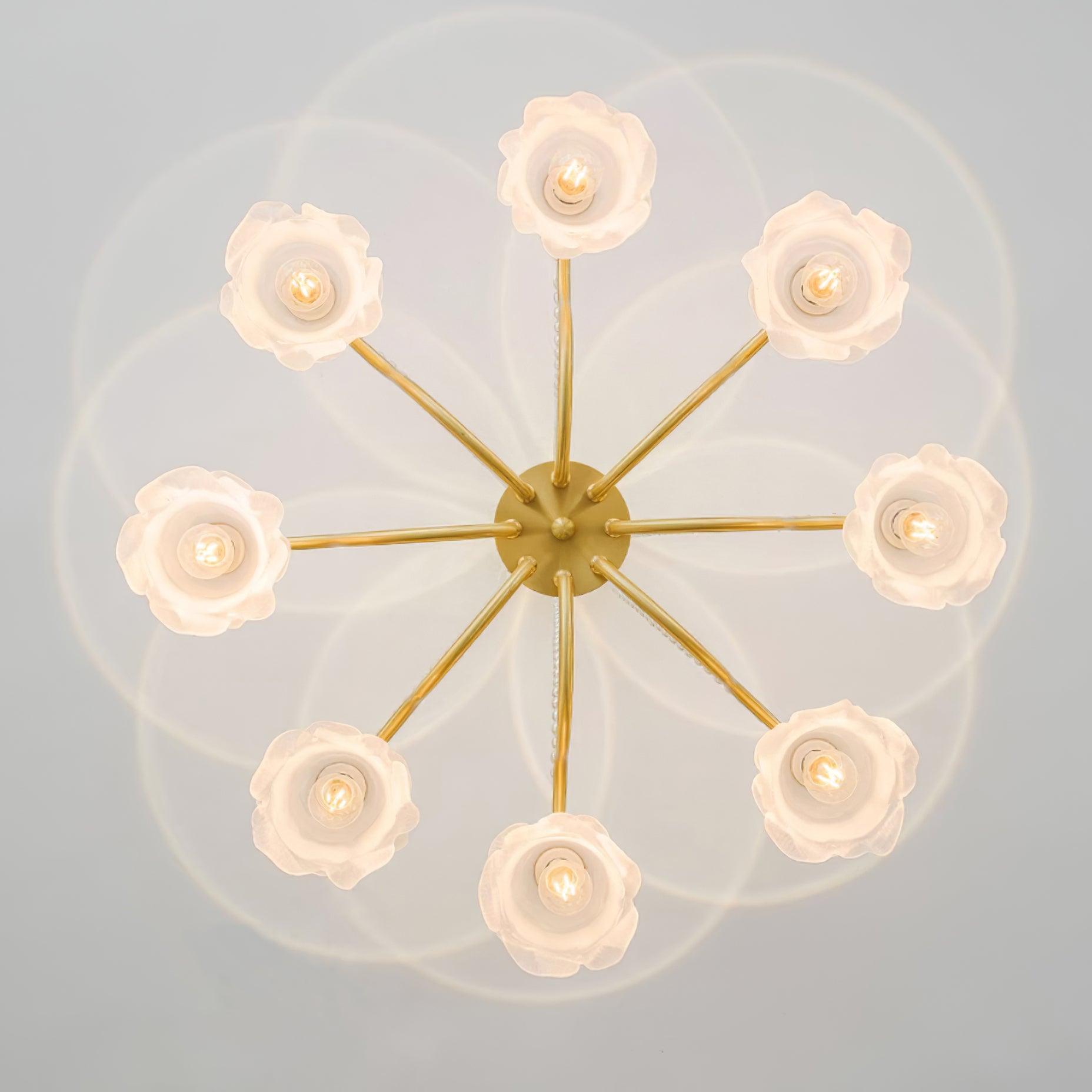 Landi Chandelier Rose Glass Petal Draped - Letslighting