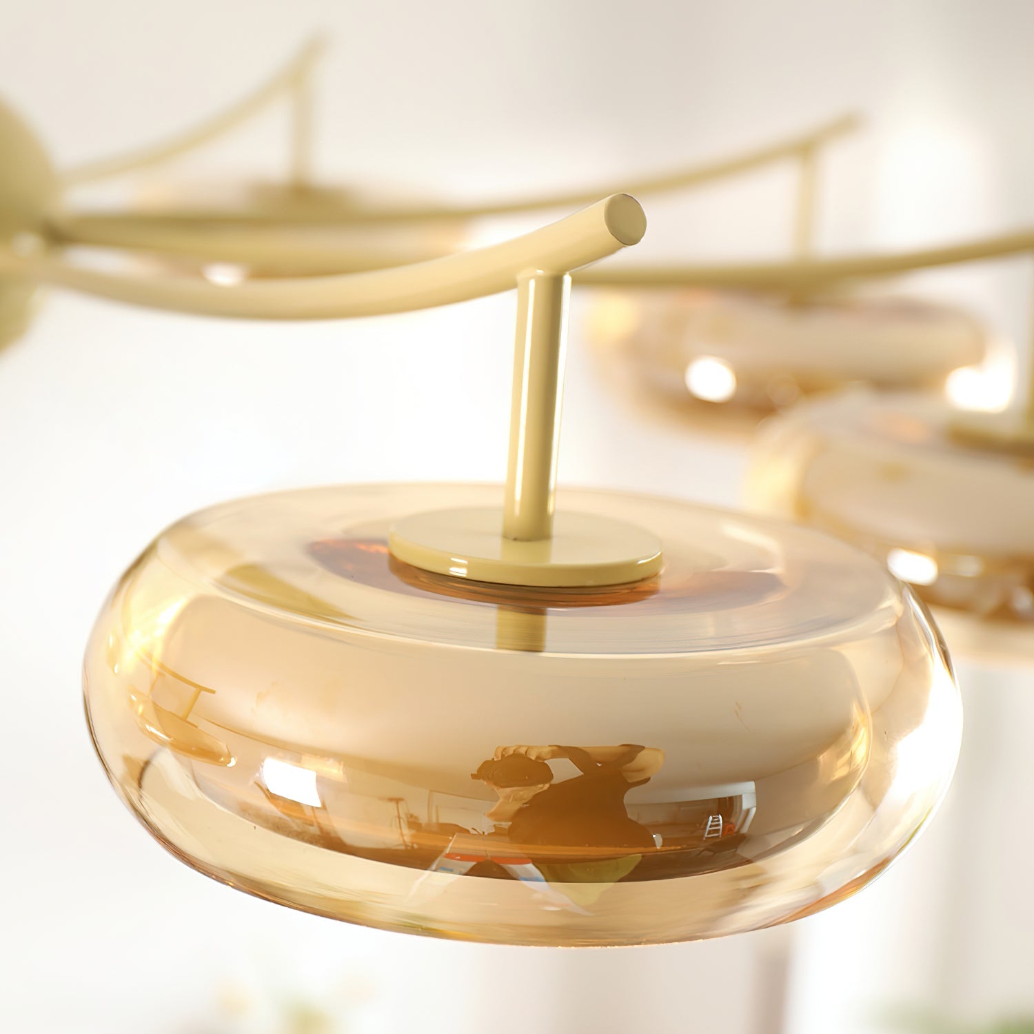 Rotan Chandelier Glass Orbs Cream Serene - Letslighting