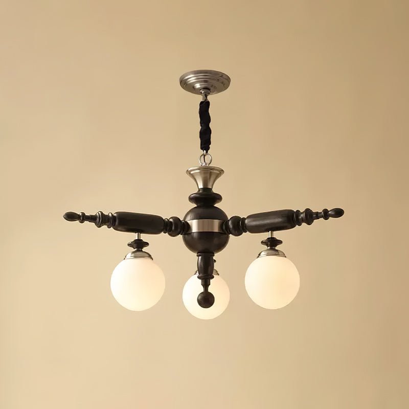 Olvenir Rustic Wood Glass Chandelier - Letslighting