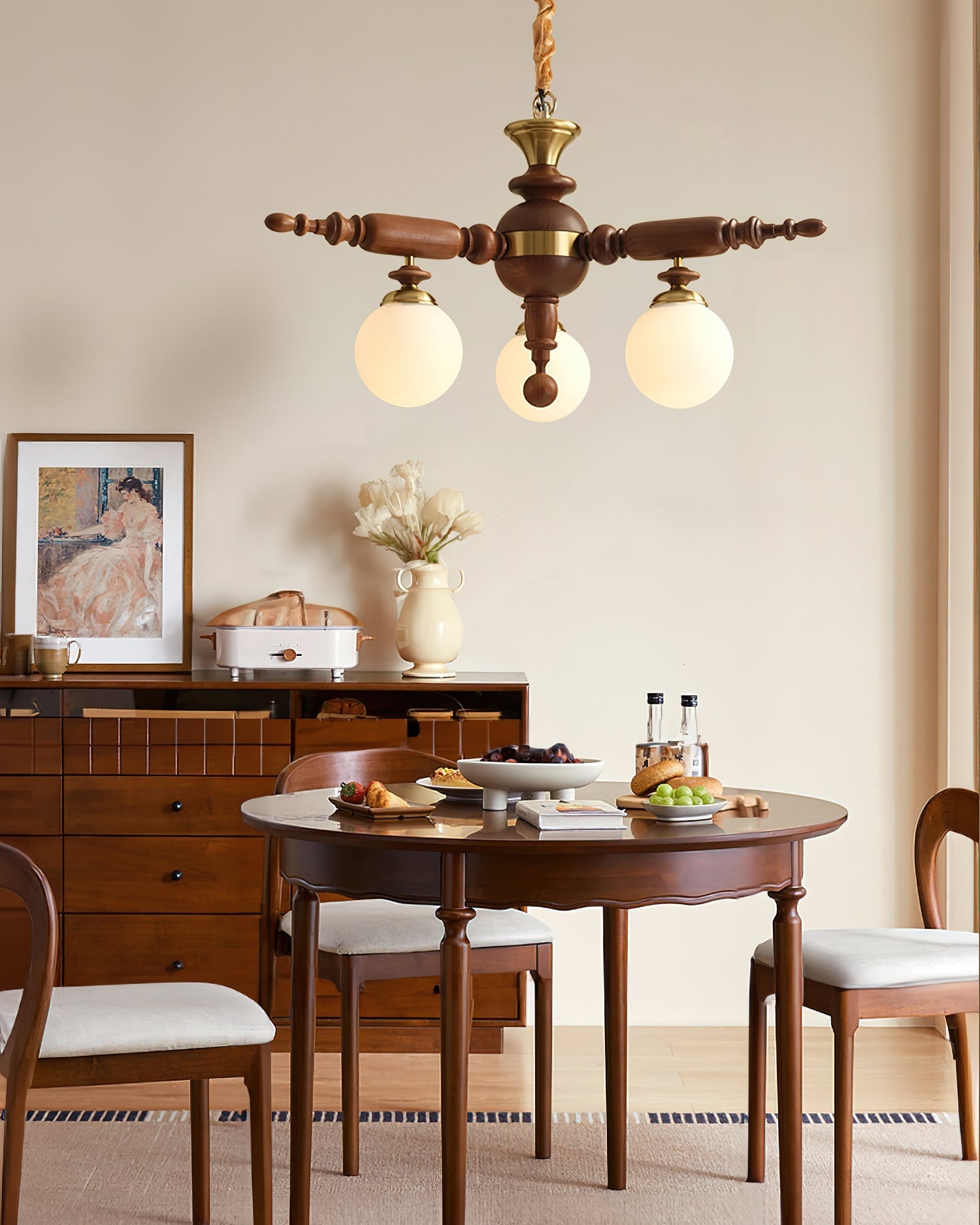 Olvenir Rustic Wood Glass Chandelier - Letslighting