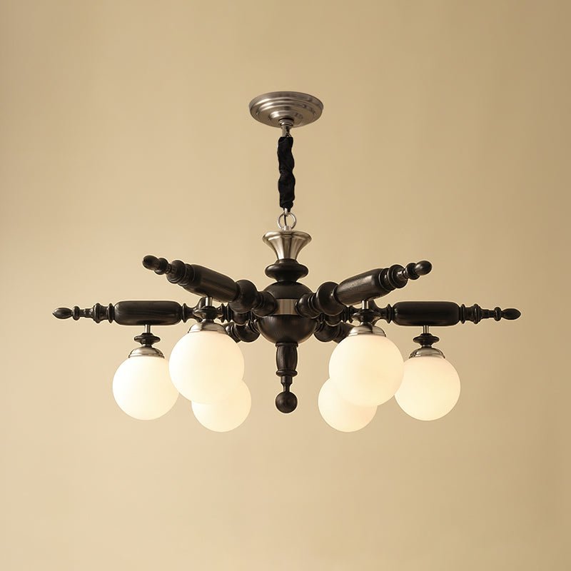 Olvenir Rustic Wood Glass Chandelier - Letslighting