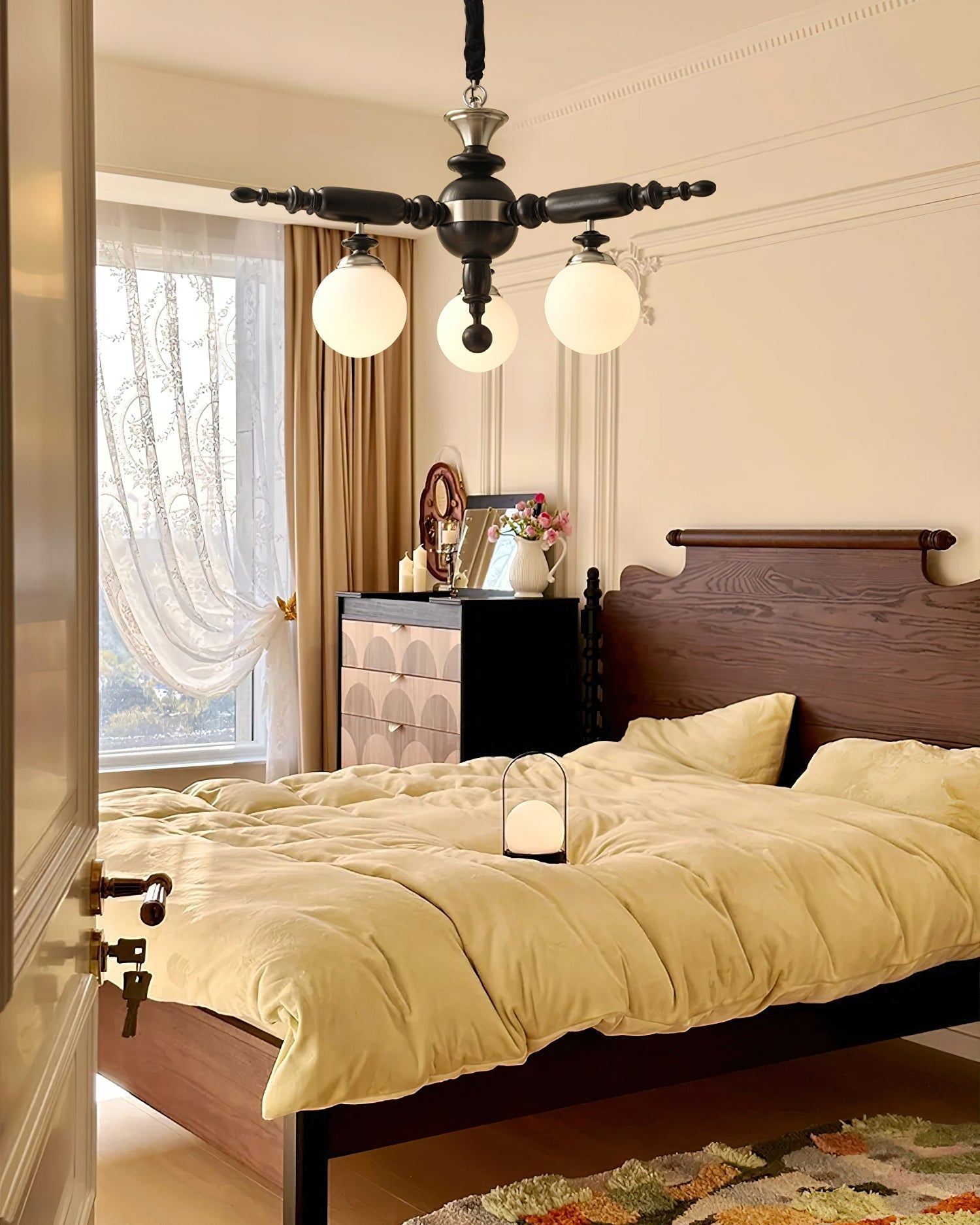 Olvenir Rustic Wood Glass Chandelier - Letslighting