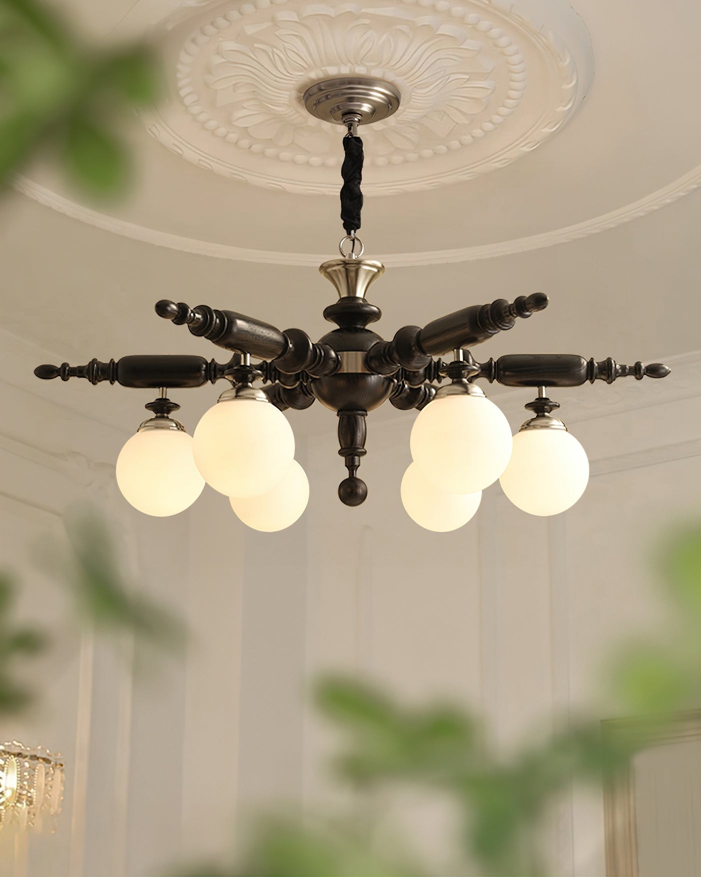 Olvenir Rustic Wood Glass Chandelier - Letslighting
