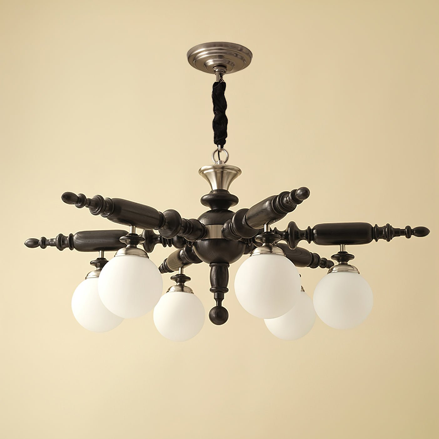 Olvenir Rustic Wood Glass Chandelier - Letslighting