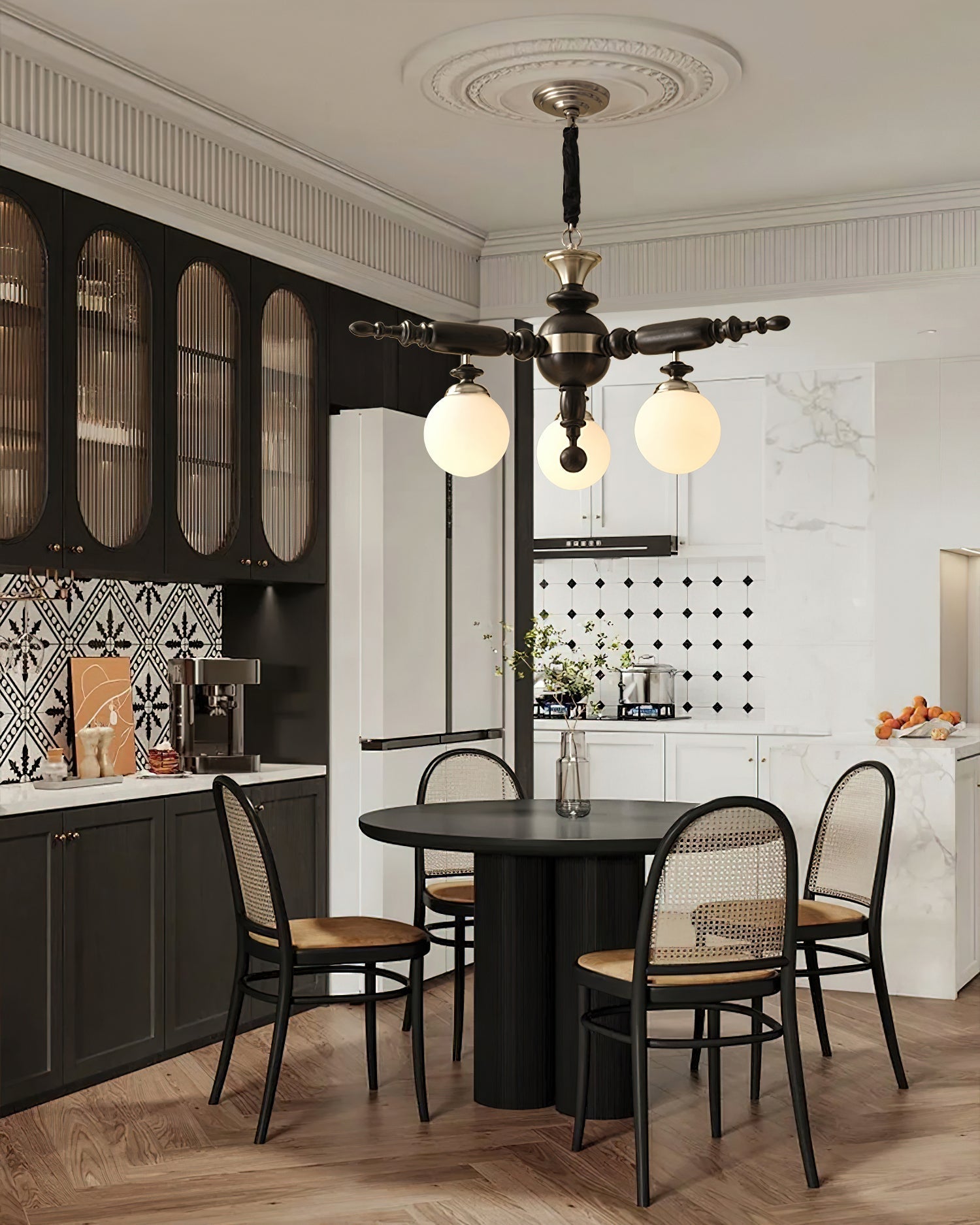 Olvenir Rustic Wood Glass Chandelier - Letslighting