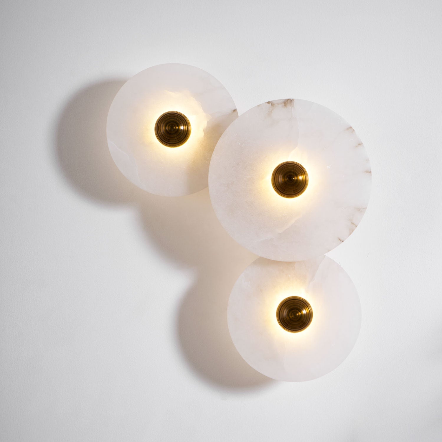 Round Wall Lamp Alabaster Cluster Trio - Letslighting
