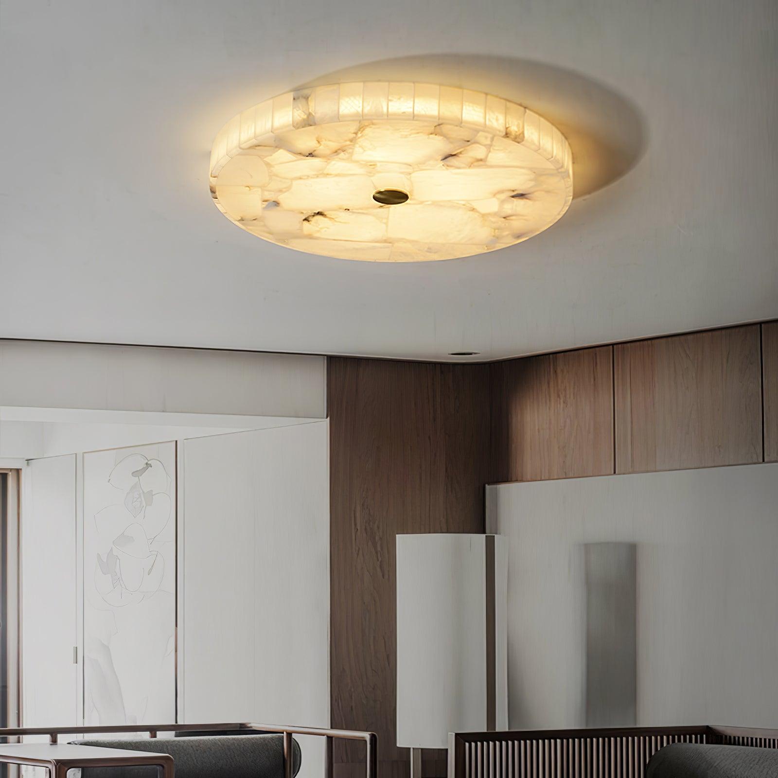 Kristy Round Alabaster Ceiling Lamp