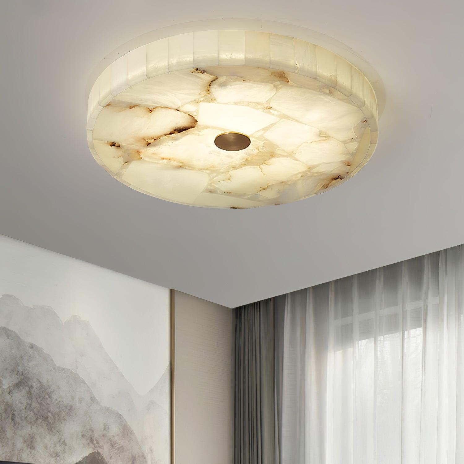 Kristy Round Alabaster Ceiling Lamp
