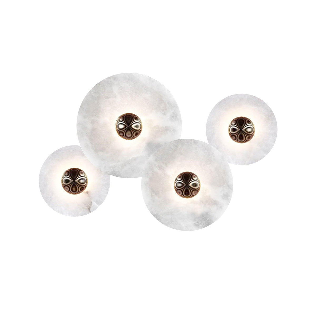 Round Wall Lamp Alabaster Cluster Trio - Letslighting