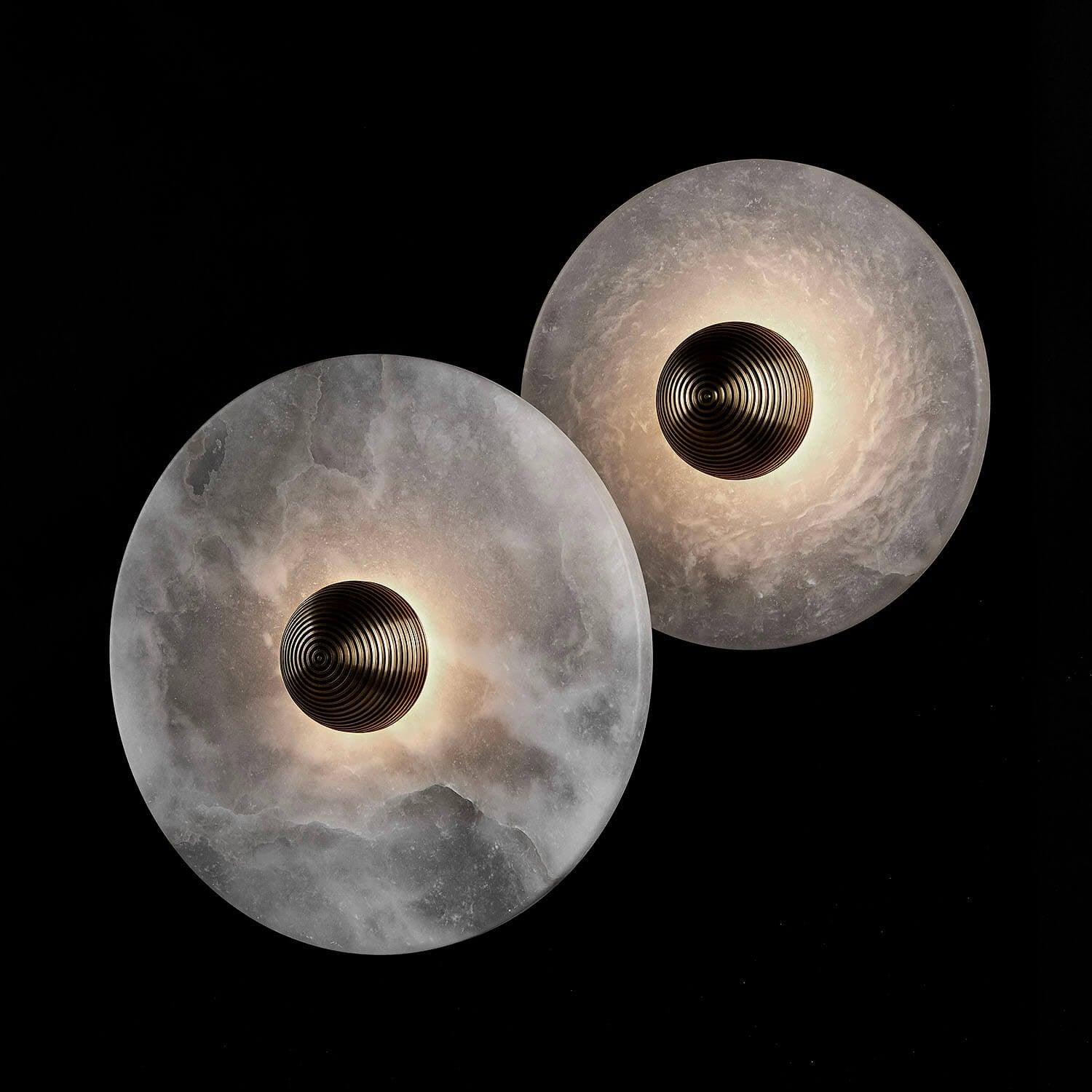 Round Wall Lamp Alabaster Cluster Trio - Letslighting