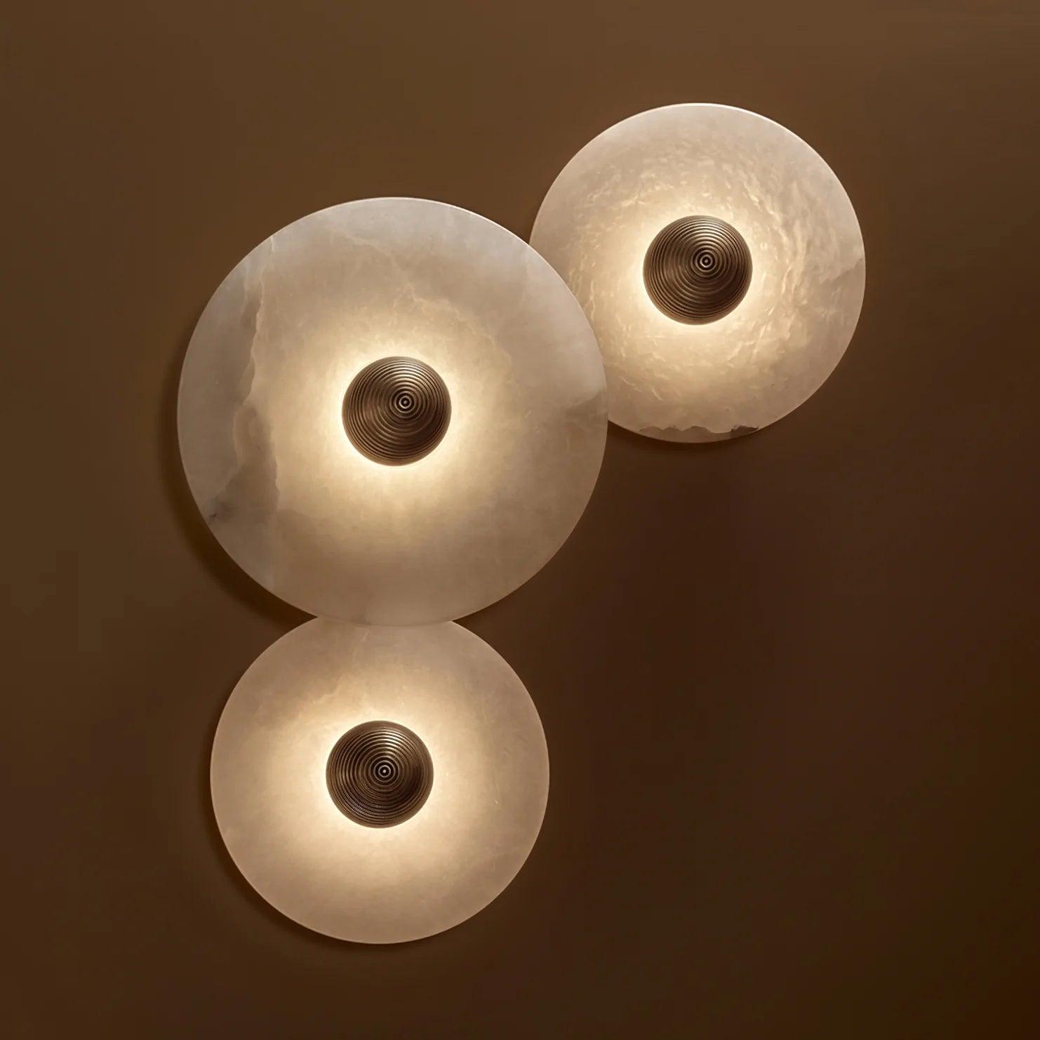 Round Wall Lamp Alabaster Cluster Trio - Letslighting