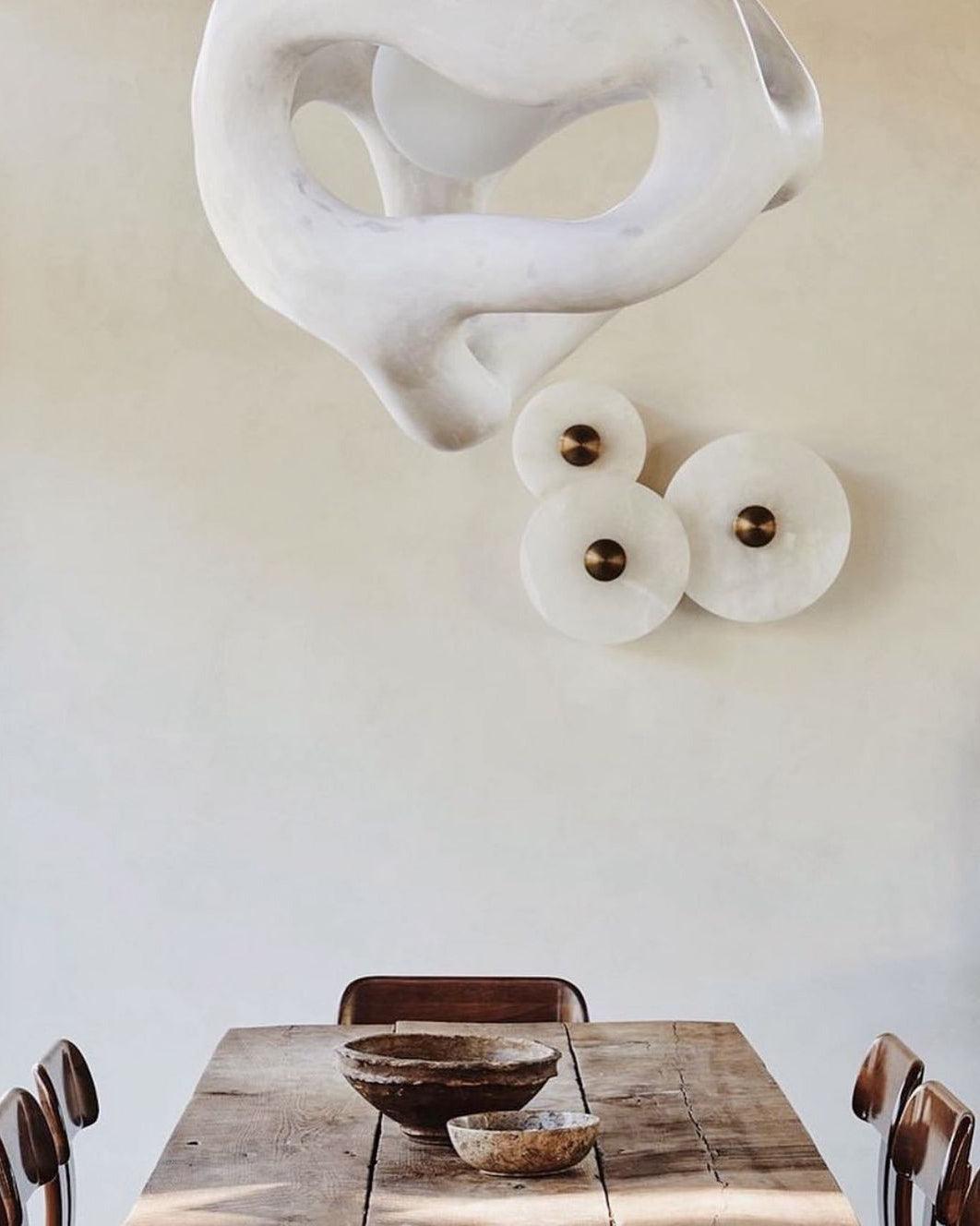 Round Wall Lamp Alabaster Cluster Trio - Letslighting