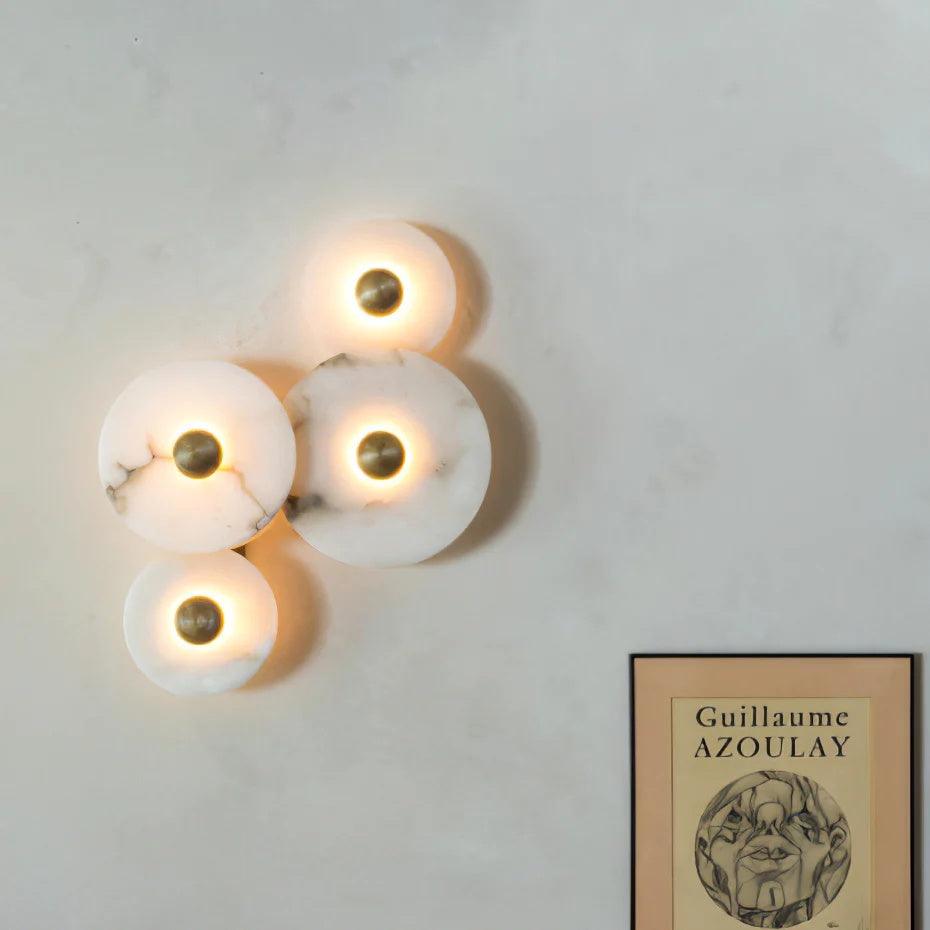 Round Wall Lamp Alabaster Cluster Trio - Letslighting